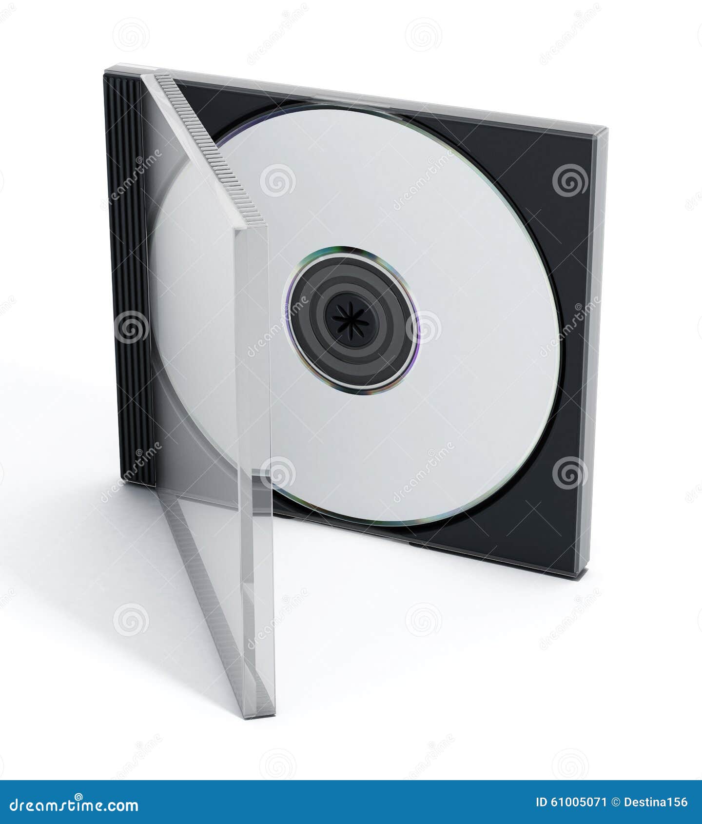CD or DVD Case with Blank Media on White Background Stock Illustration