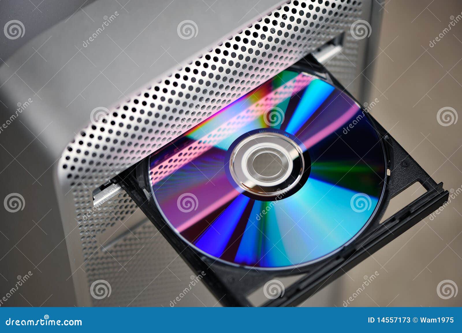 CD or DVD in Computer Drive Stock Image - Image of tower, business: 14557173