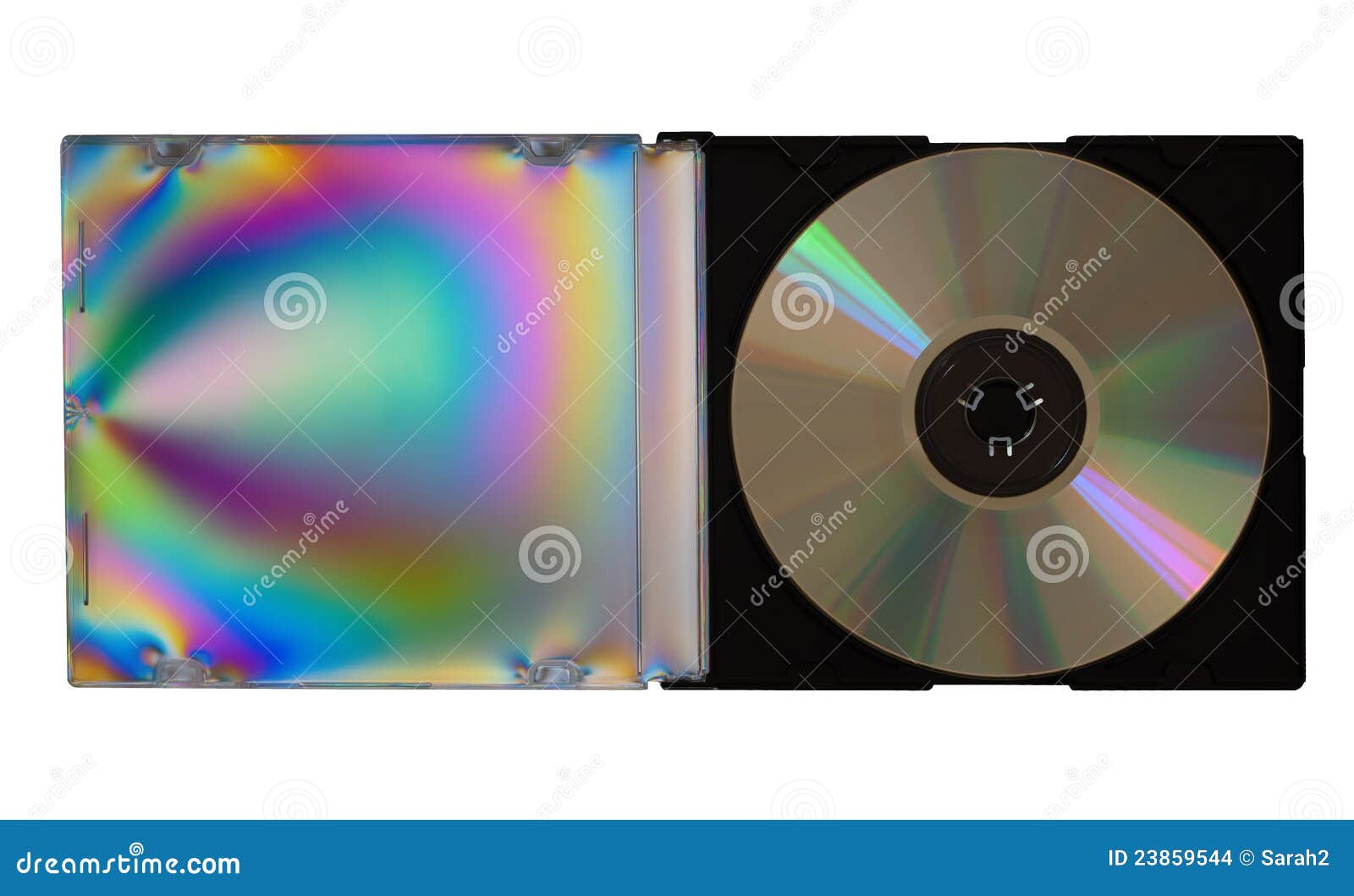 Cd or DVD in Plastic Case, Isolated Stock Photo Image of colours