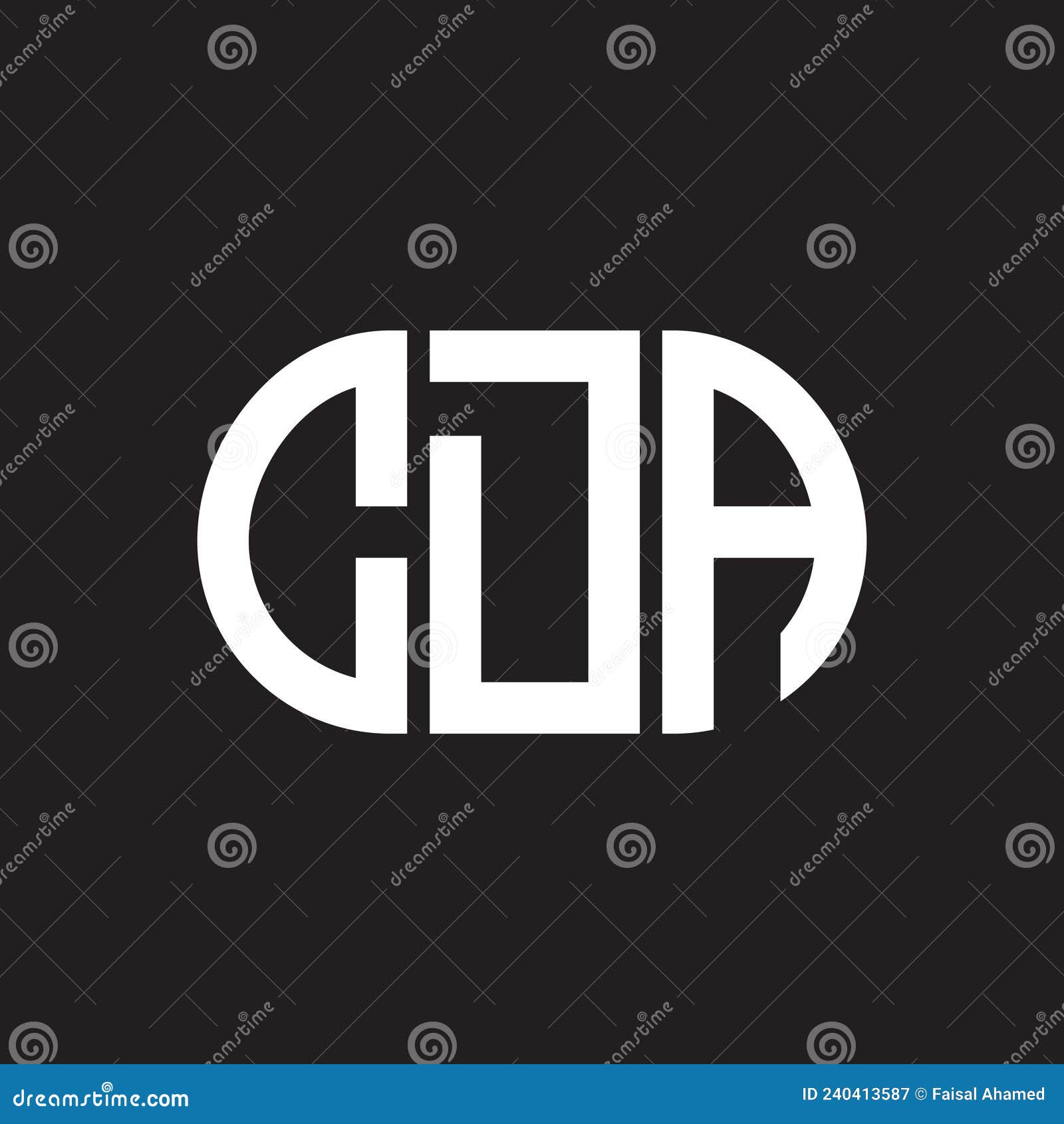 Cda Letter Logo Design On Black Background Cda Creative Initials