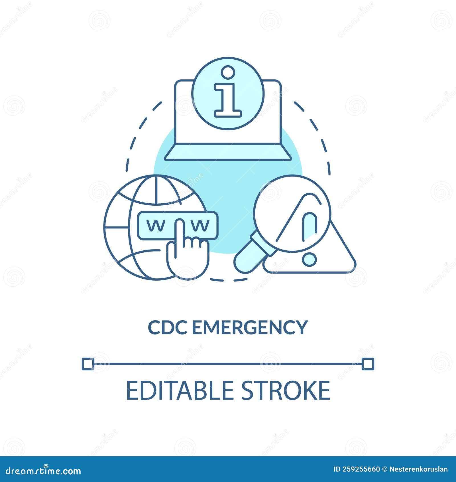 cdc emergency turquoise concept icon
