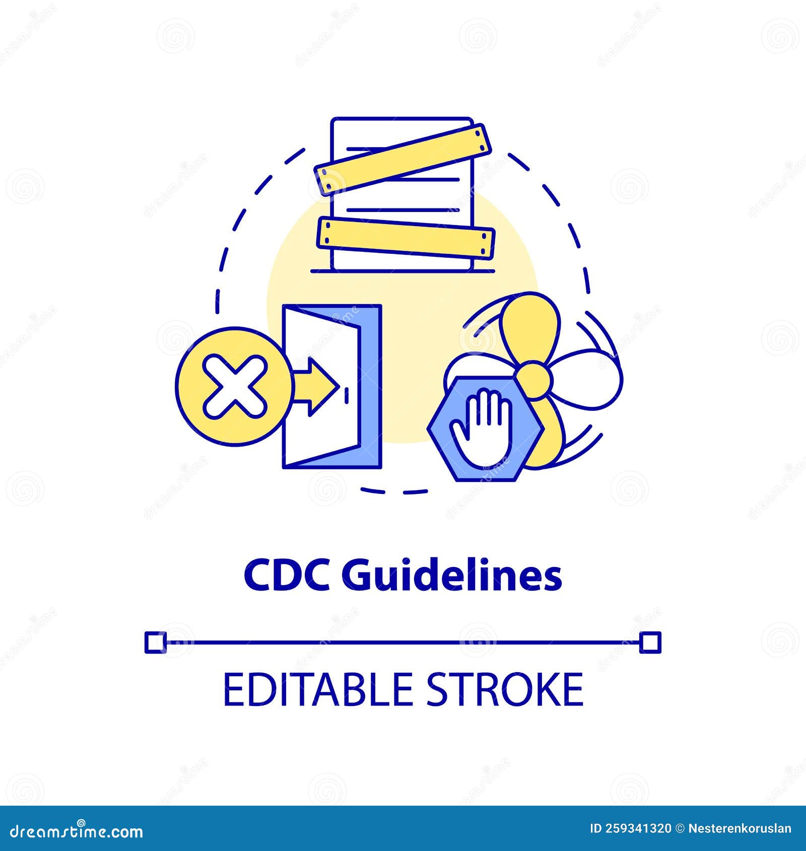 CDC Guidelines Concept Icon Stock Vector Illustration of outline