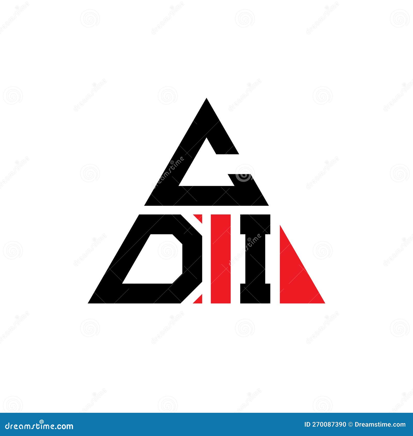 cdi triangle letter logo  with triangle . cdi triangle logo  monogram. cdi triangle  logo template with red