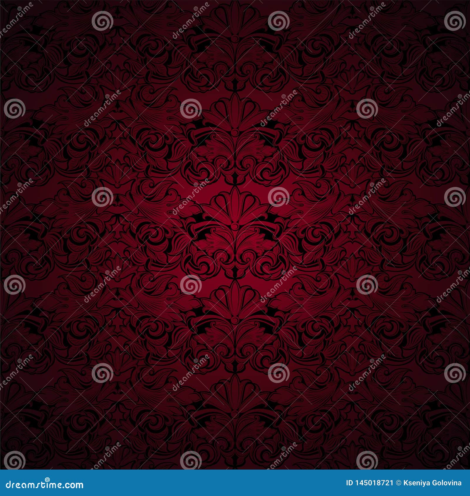 Dark Red and Black Vintage Background, Royal with Classic Baroque