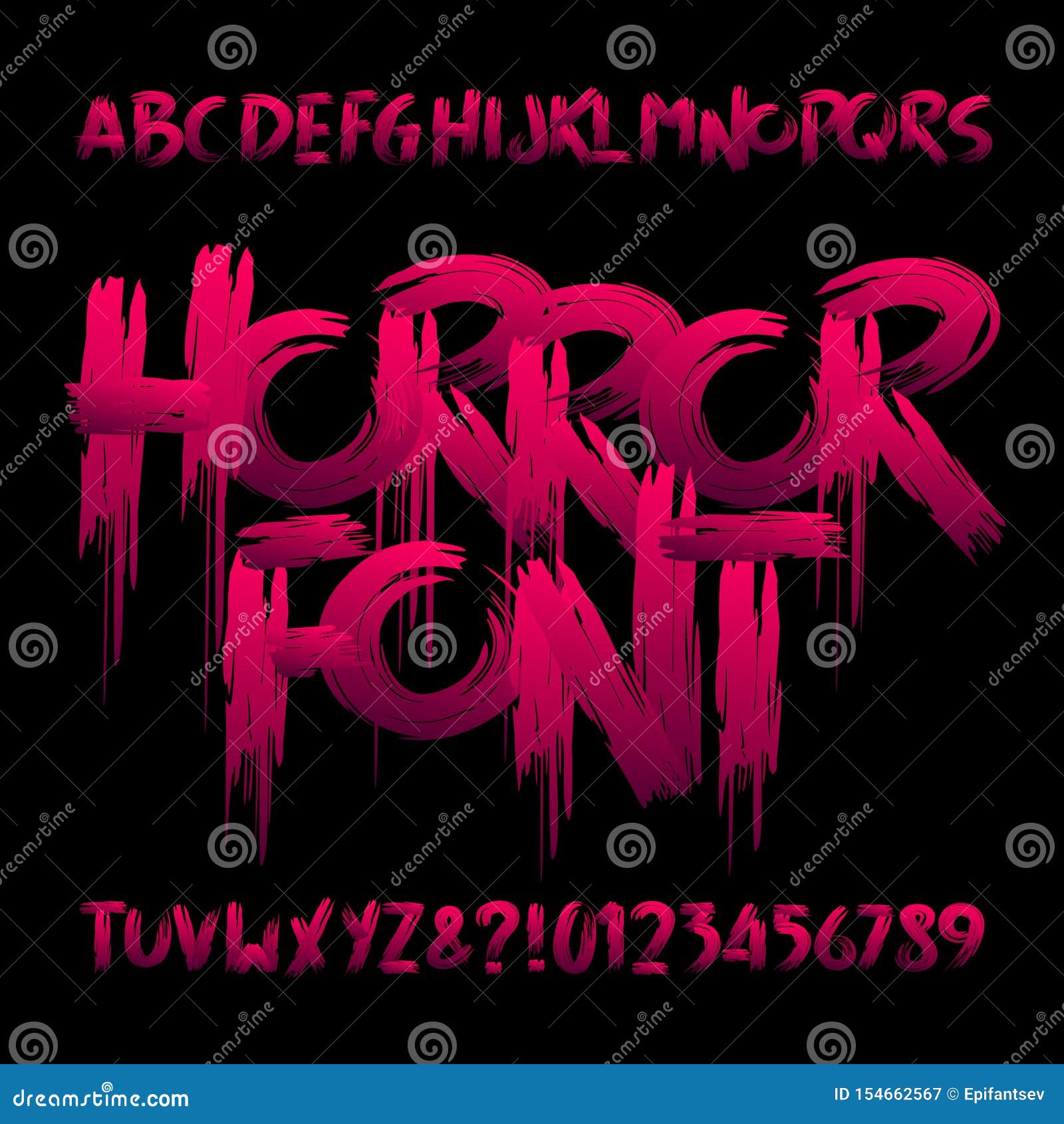 zombie alphabet letter C. Halloween font. 3D Rendering Stock Photo