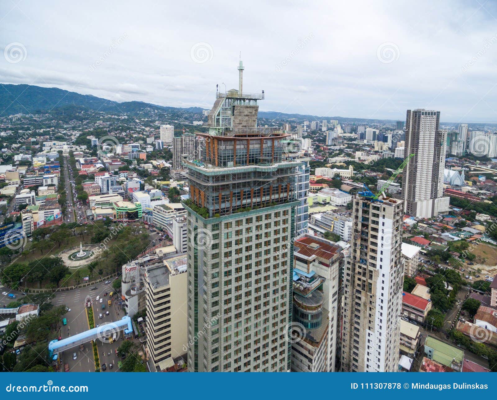 cebu city cityscape with skyscraper and local architecture. province of the philippines located in the central visayas