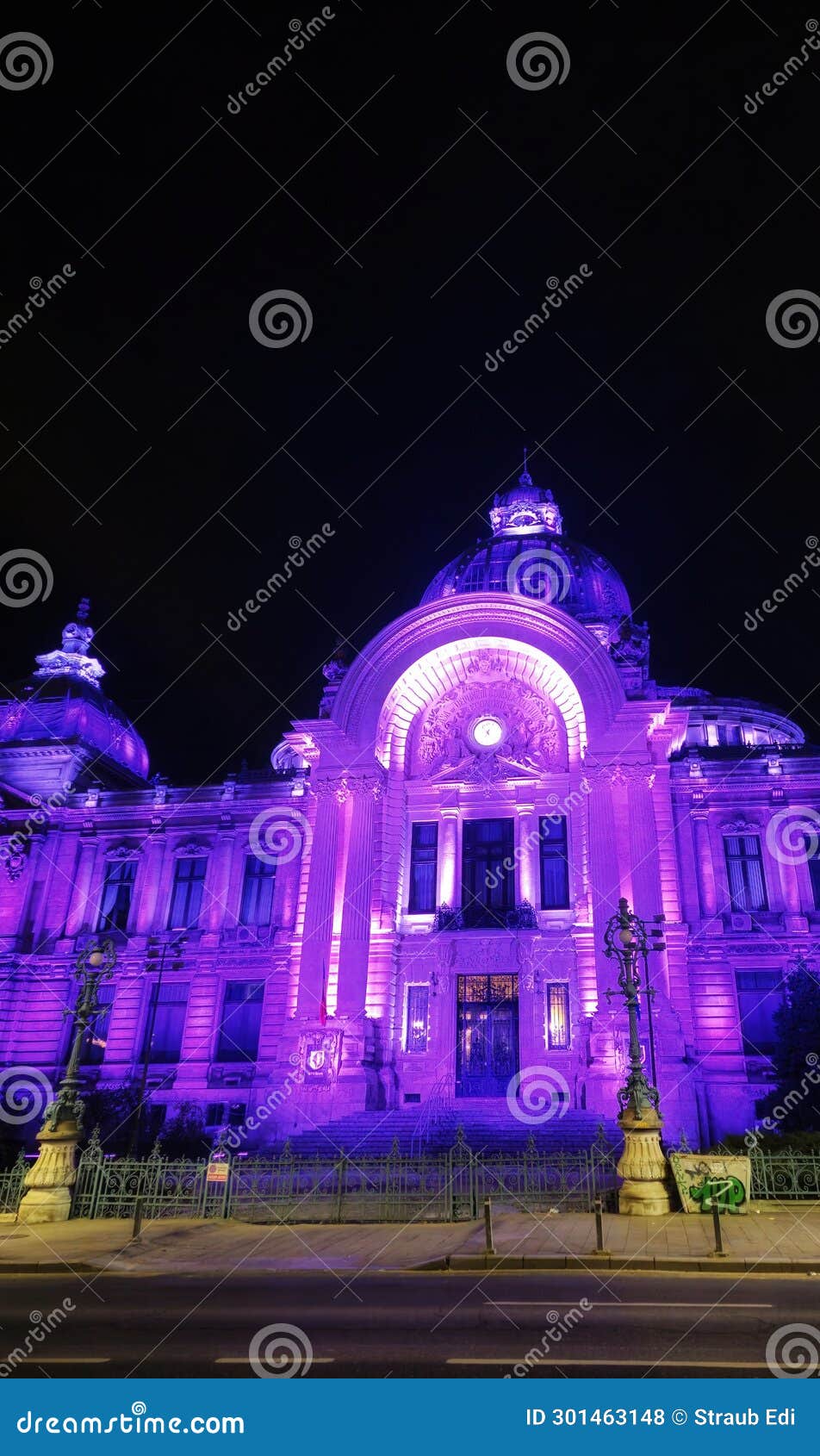 cec palace at night, in old center of bucharest