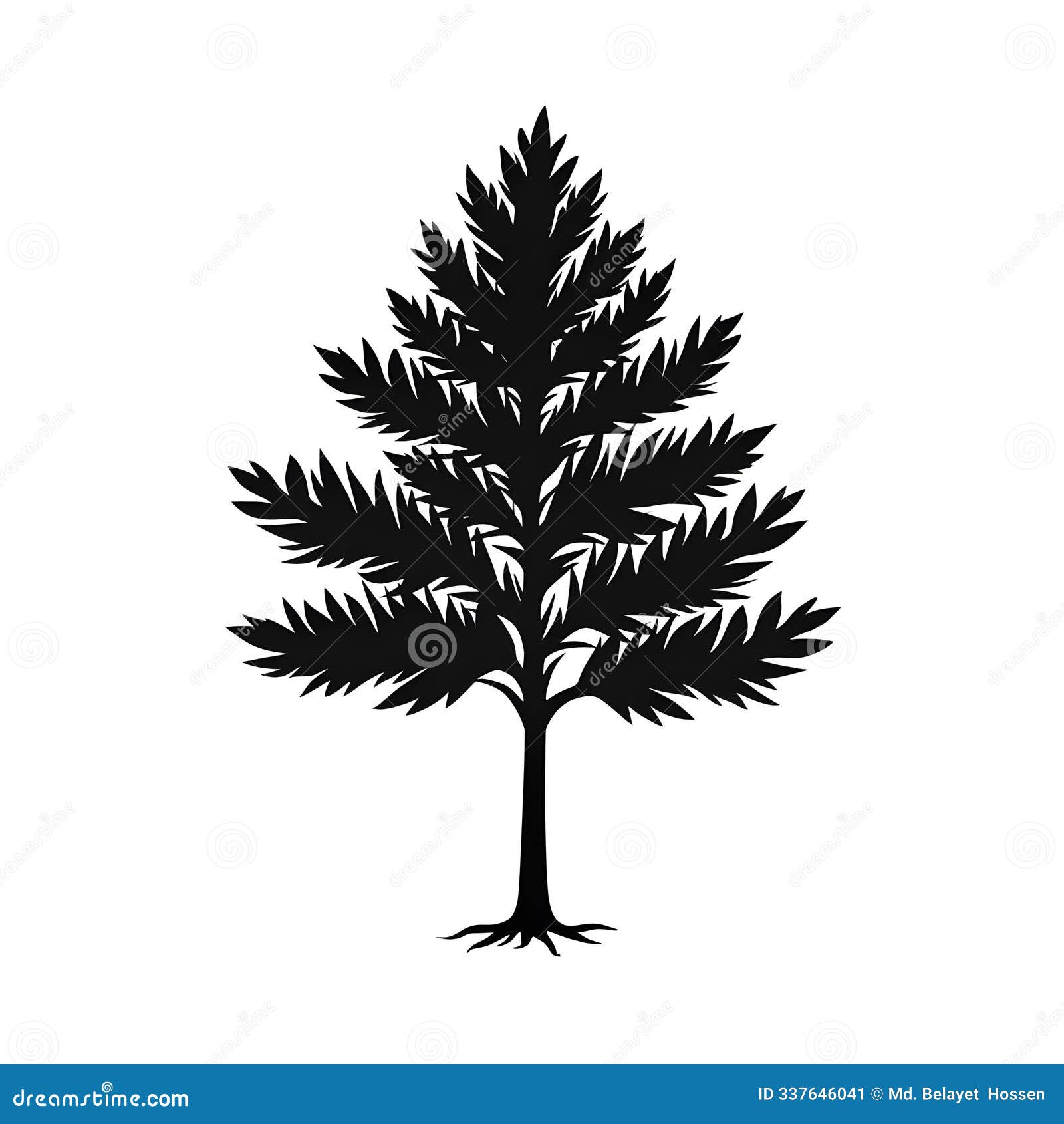 cedar tree black colour silhouette 