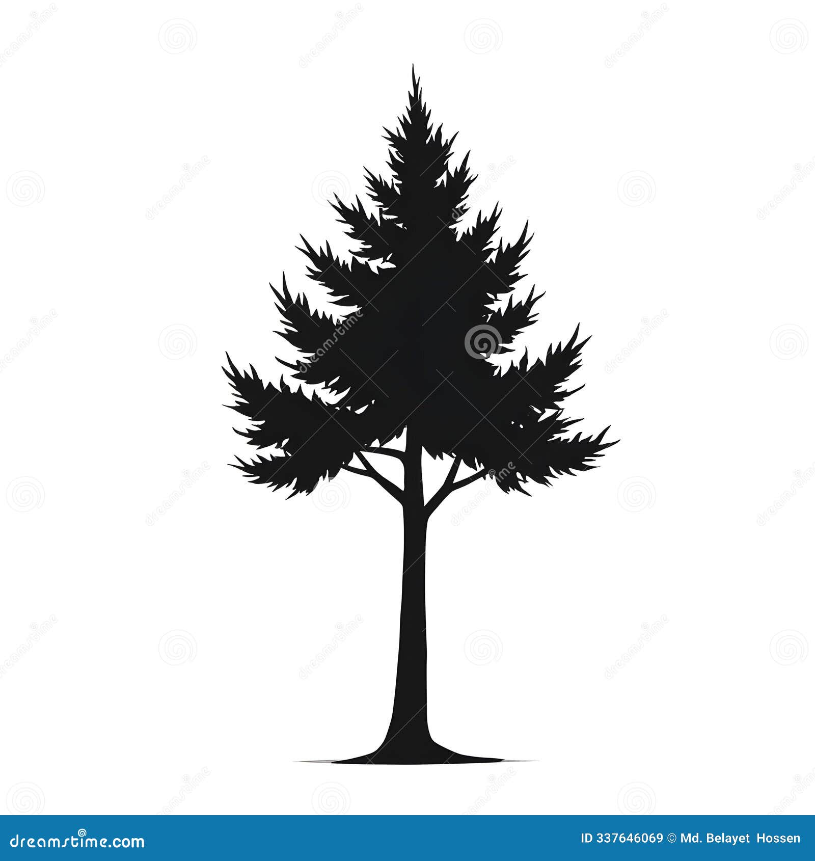 cedar tree black colour silhouette 
