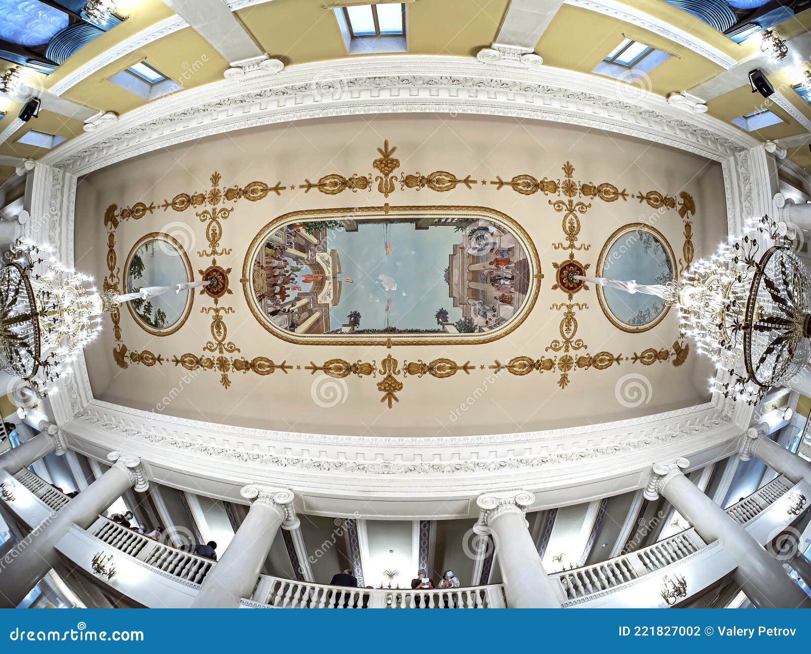 ceiling above the foyer of the opera and ballet theater on the second floor