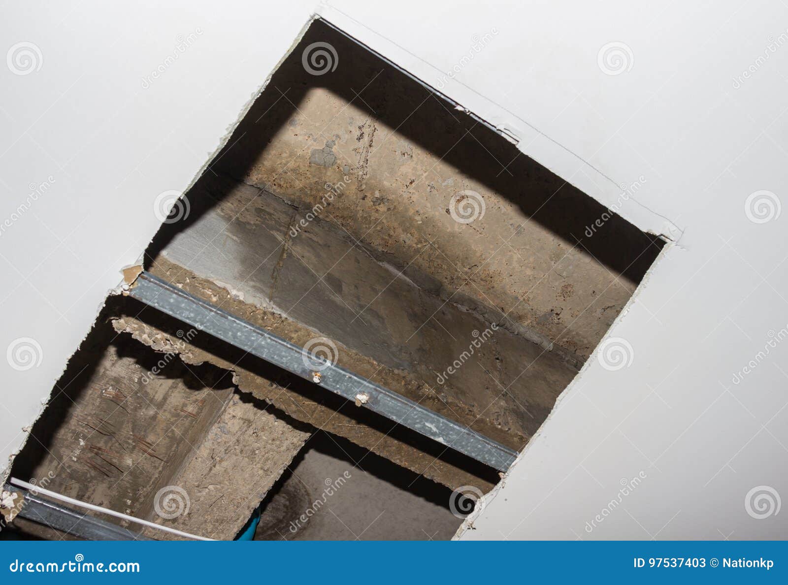 Ceiling Concret Crack Water Leak Stock Image Image of pipe, rough 97537403