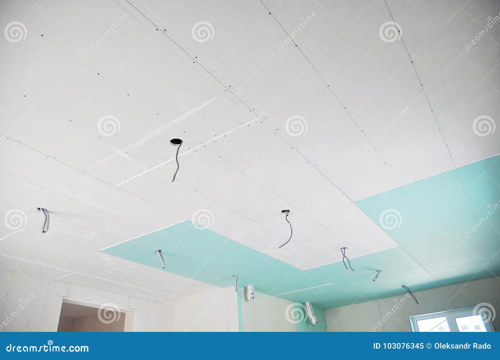 Ceiling Construction Details With Electricity Wire For