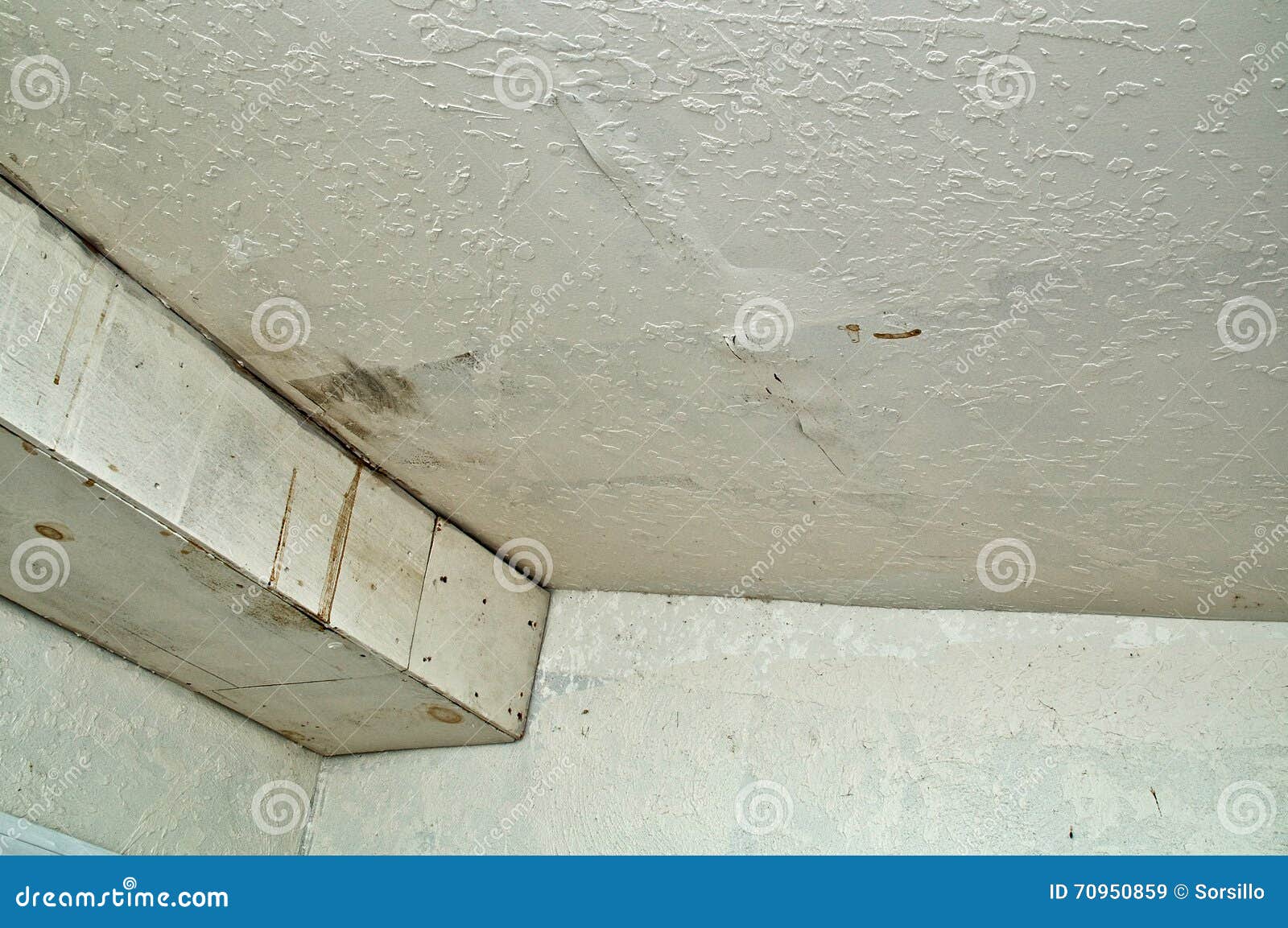 Ceiling Damage From Rain Water Leak Stock Image Image Of Cracked