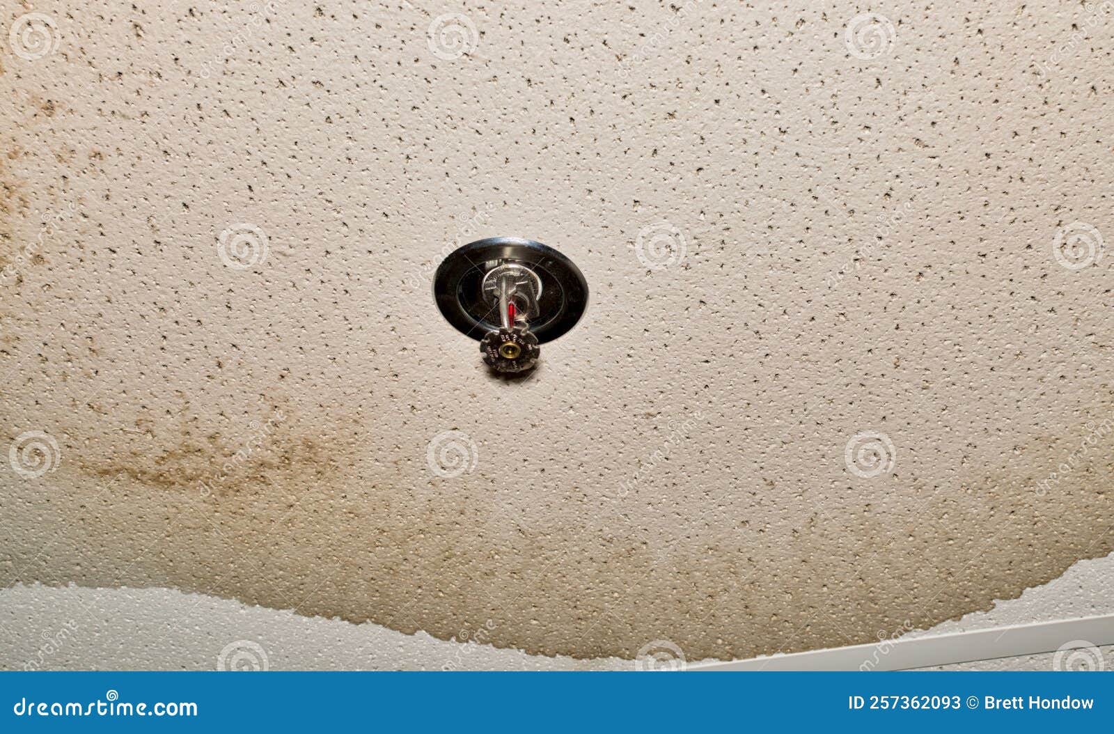 Ceiling Damage from a Water Pipe Leak in an Interior Ceiling. Stock Image Image of horizontal