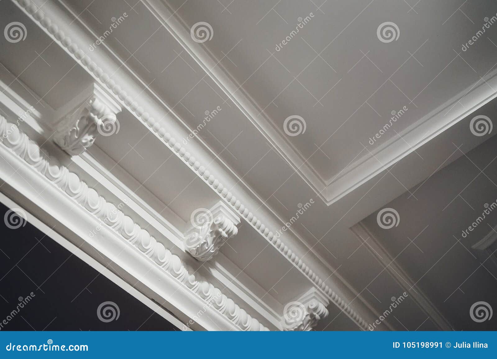 Ceiling Decor Architecture White Color Luxury Light Textured