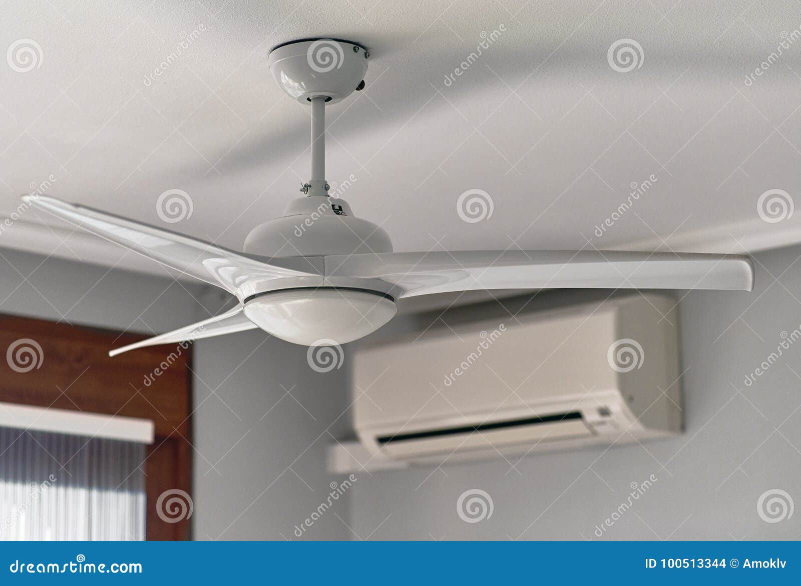 Ceiling fan stock photo. Image of machine, comfort, mounted 100513344
