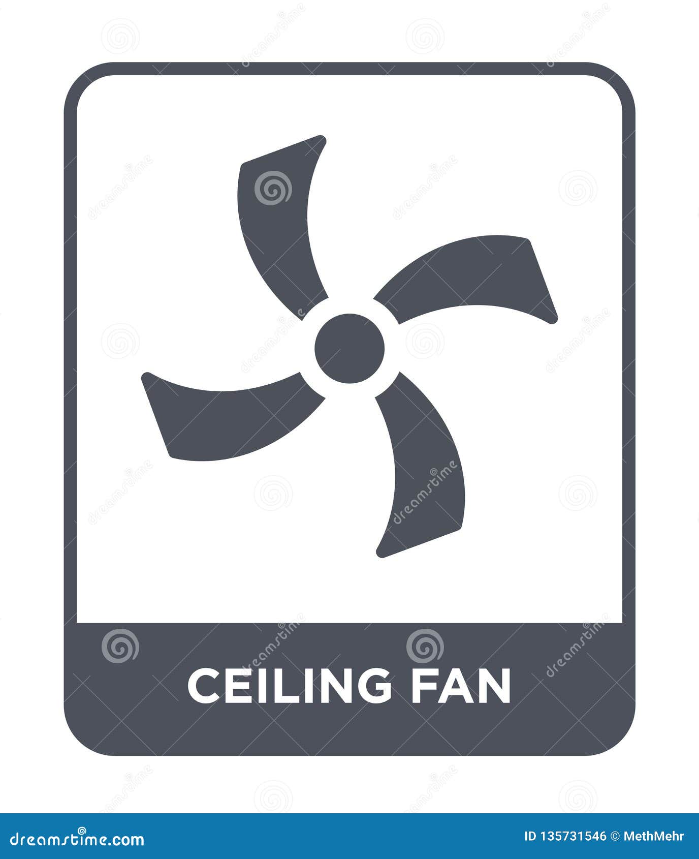 Ceiling Fan Icon In Trendy Design Style Ceiling Fan Icon Isolated