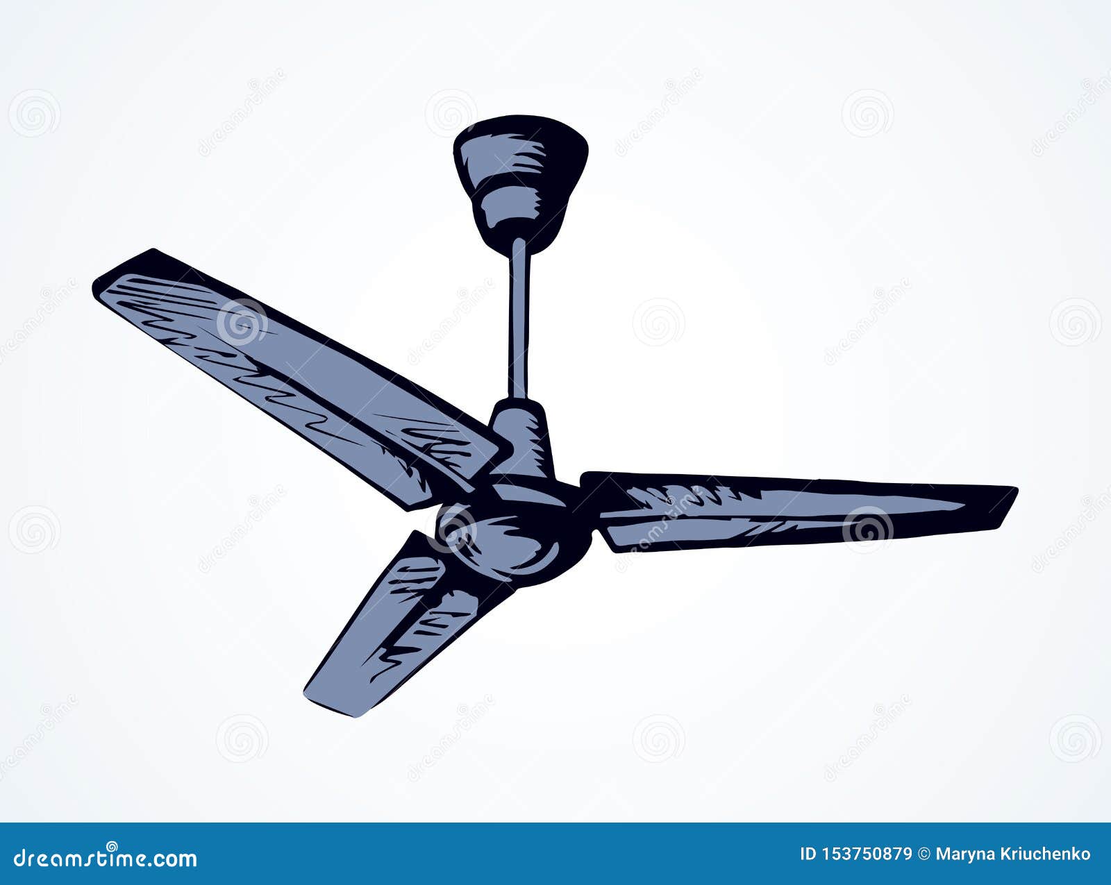 Ceiling Fan Vector Drawing Stock Vector Illustration Of