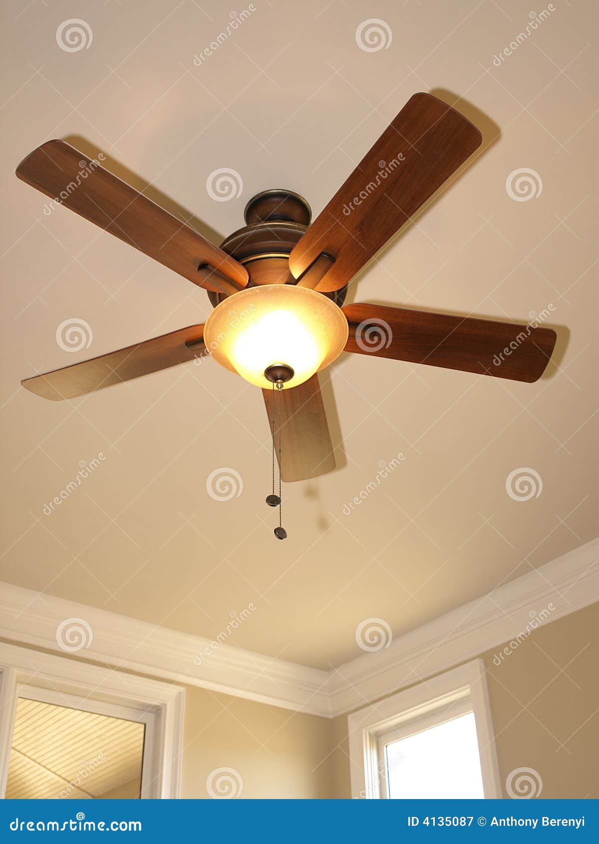 Ceiling Fan With Window 2 Stock Image Image Of Blades 4135087