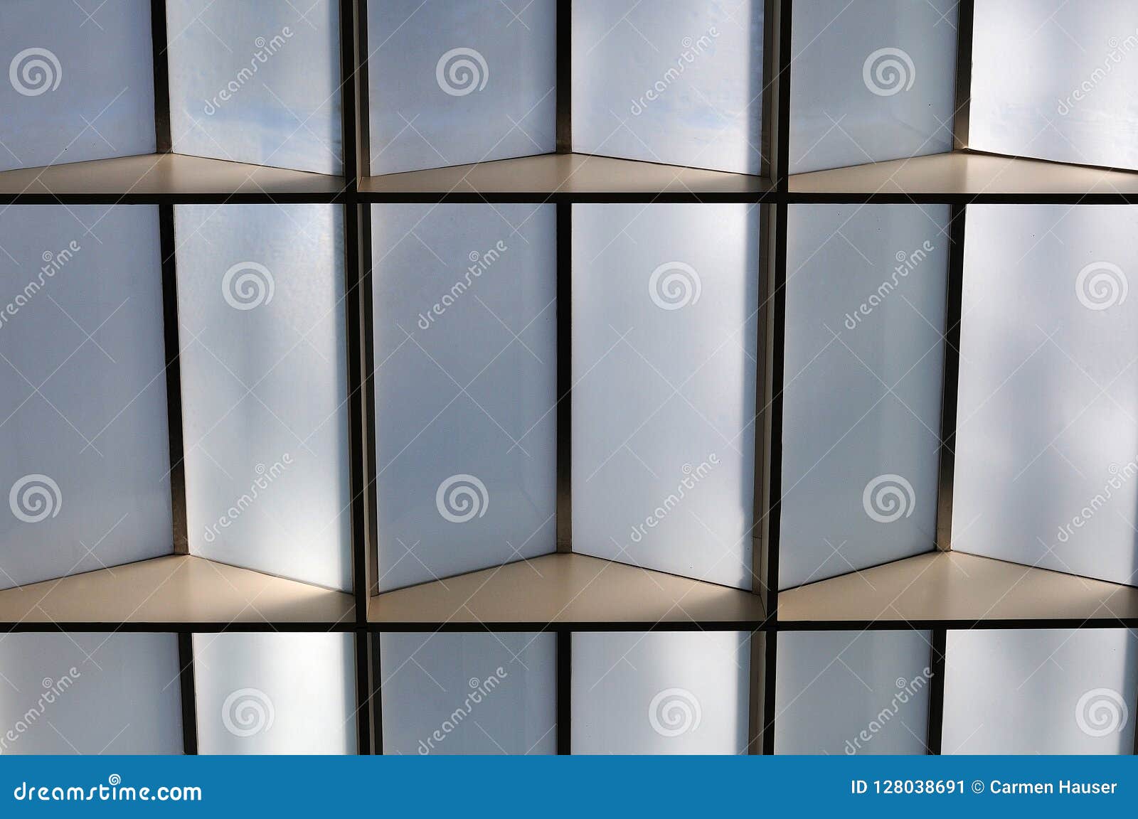 Ceiling With Half Transparent Glass Elements Stock Image Image