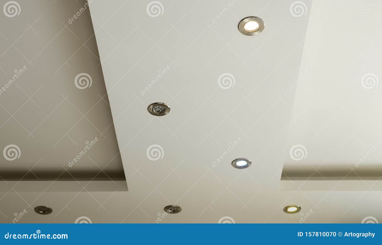 Ceiling Halogen Spots Stock Photo Image Of Plastered