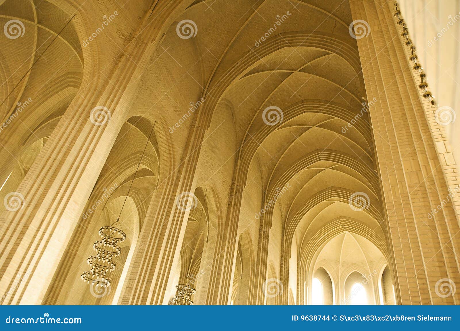 Ceiling And Pillar In A Church Picture. Image 9638744