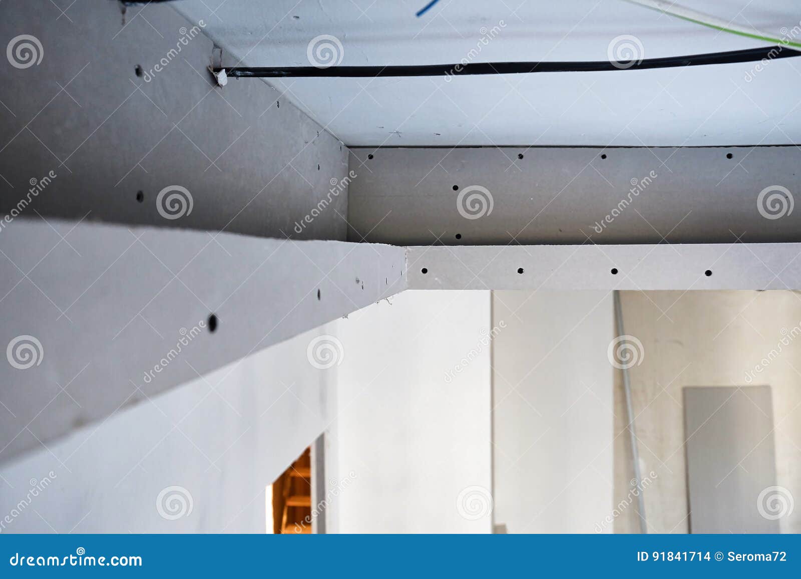 The Ceiling Of Plasterboard Stock Photo Image Of Drywall
