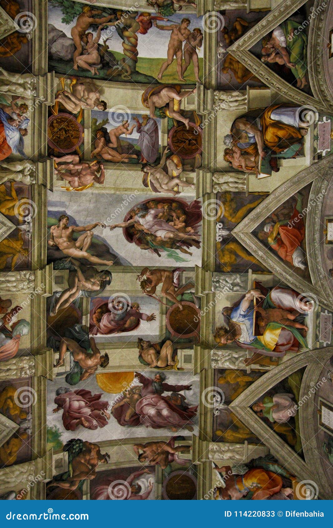 Ceiling Of The Sistine Chapel In The Vatican Editorial Stock