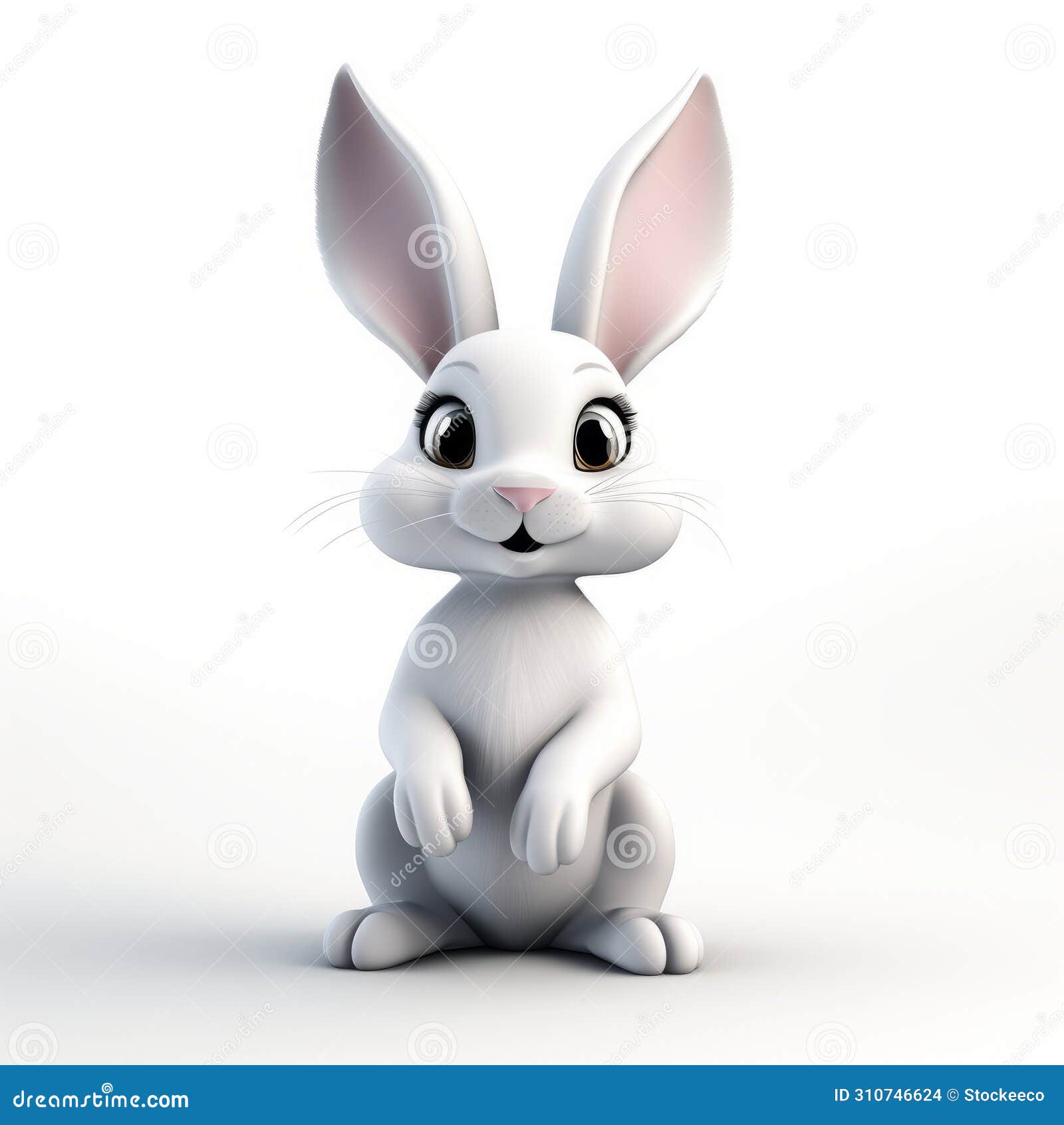 cel shaded 3d rabbit model for your projects
