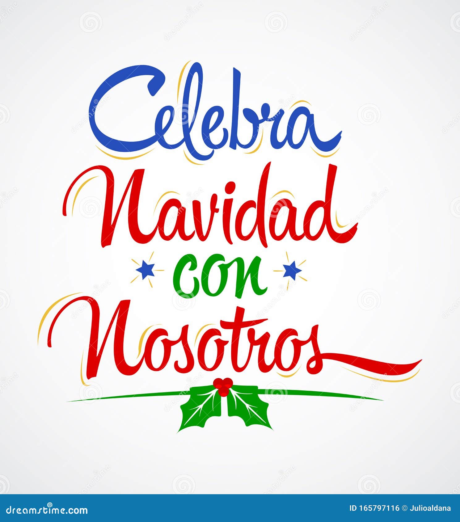 Celebra Navidad con Nosotros celebra il Natale con la creazione di un vettore di testo spagnolo. Celebra Navidad con Nosotros celebra il Natale Con gli Stati Uniti sono disponibili alcuni passaggi di progettazione per vettori di testo spagnoli