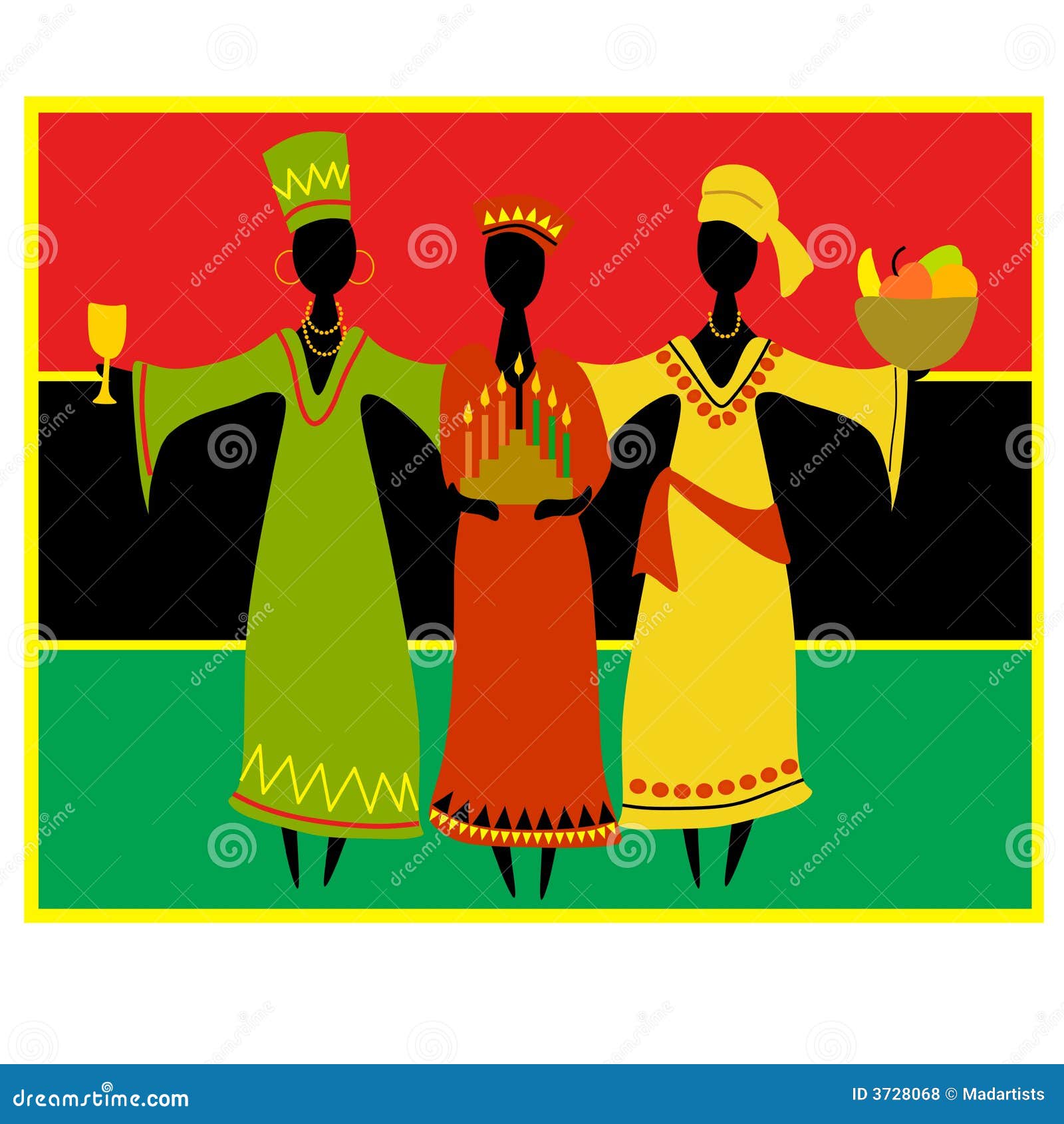 Celebración Cultural De Kwanzaa Ilustración del Vector - Ilustración de  carrying, religioso: 3728068, image size:1600x1690