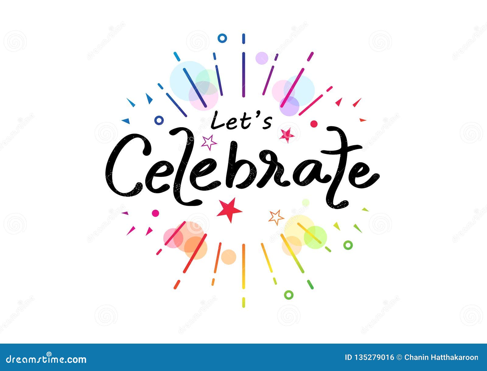 celebrate, colorful rainbow ribbon calligraphy, handwritten confetti funny decoration festival party  ,