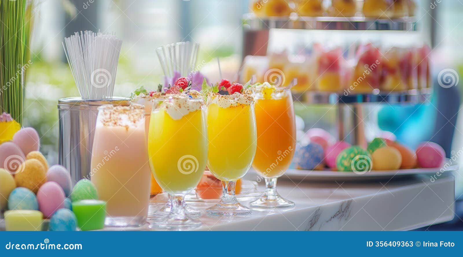 celebrate easter with a delightful brunch featuring colorful drinks and festive decorations surrounded by joyful vibes