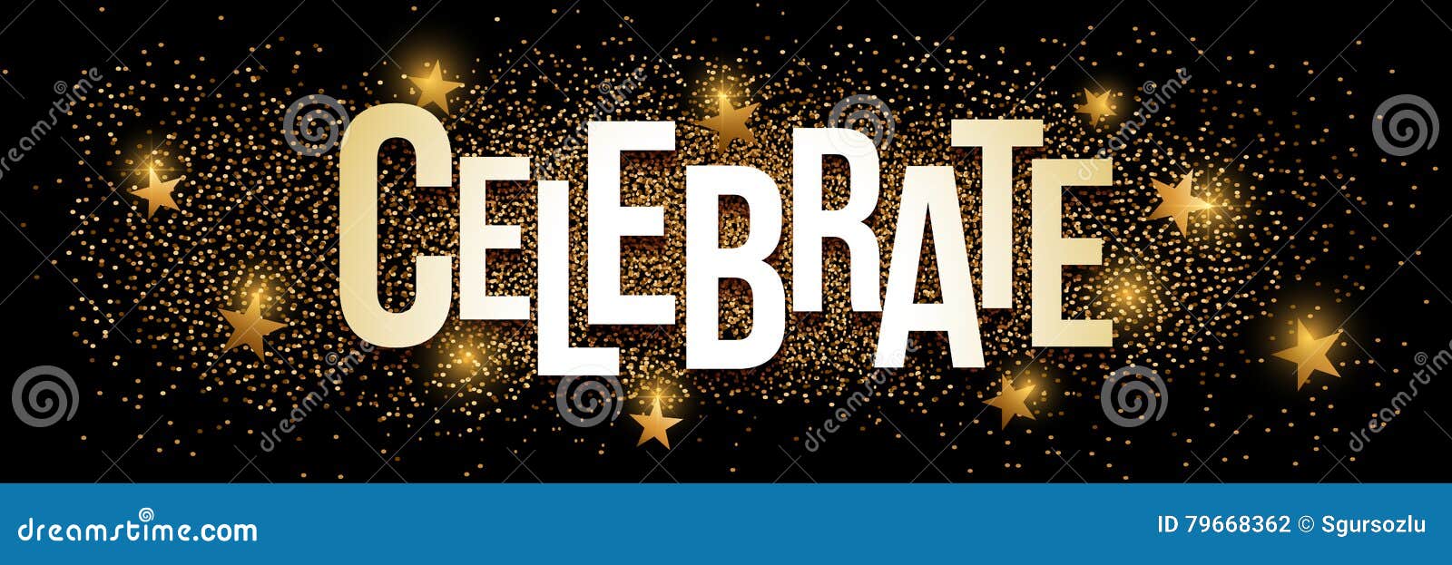 celebrate golden glitter background banner.