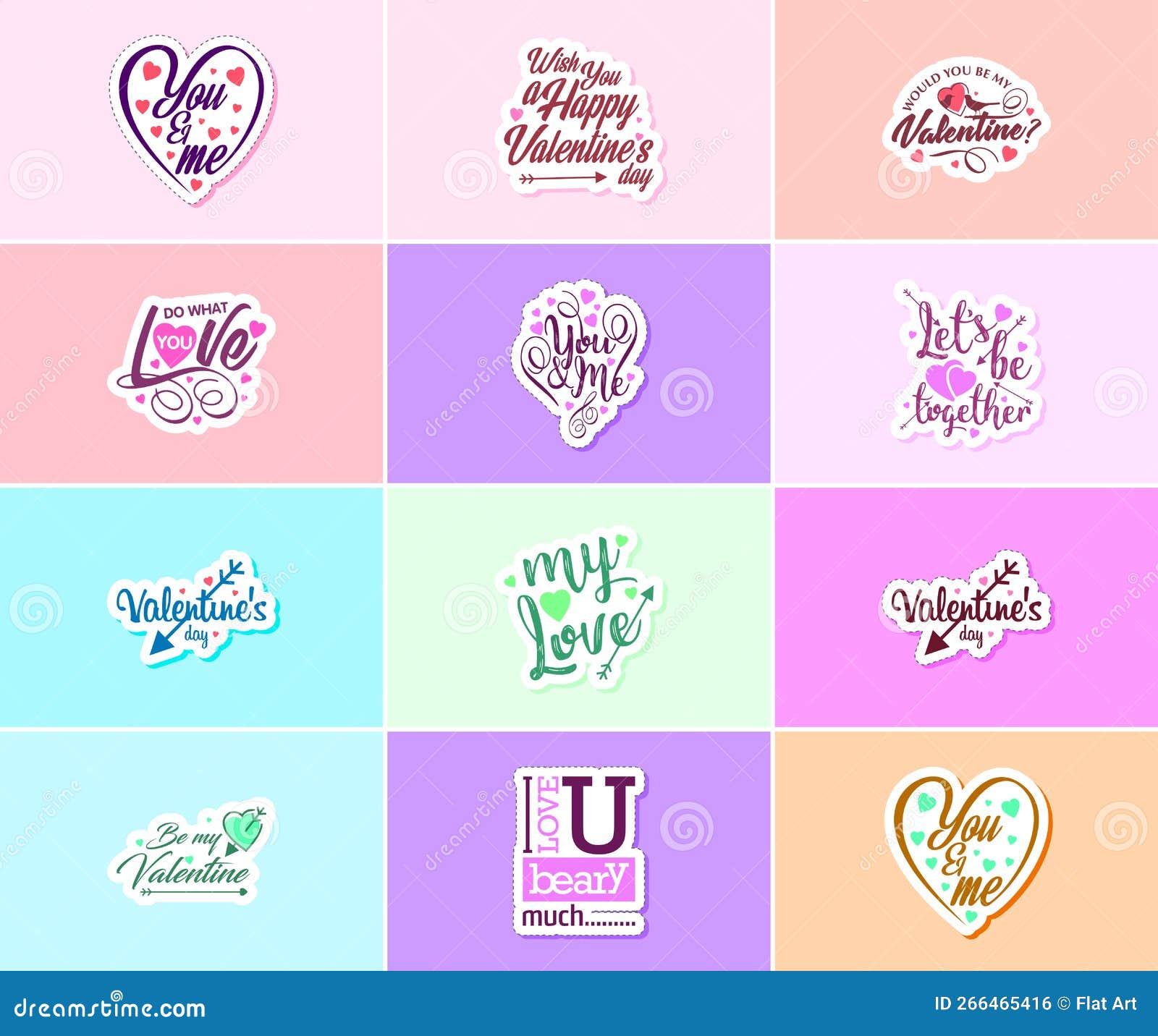 Celebrating the Magic of Love on Valentine S Day Stickers Stock Vector