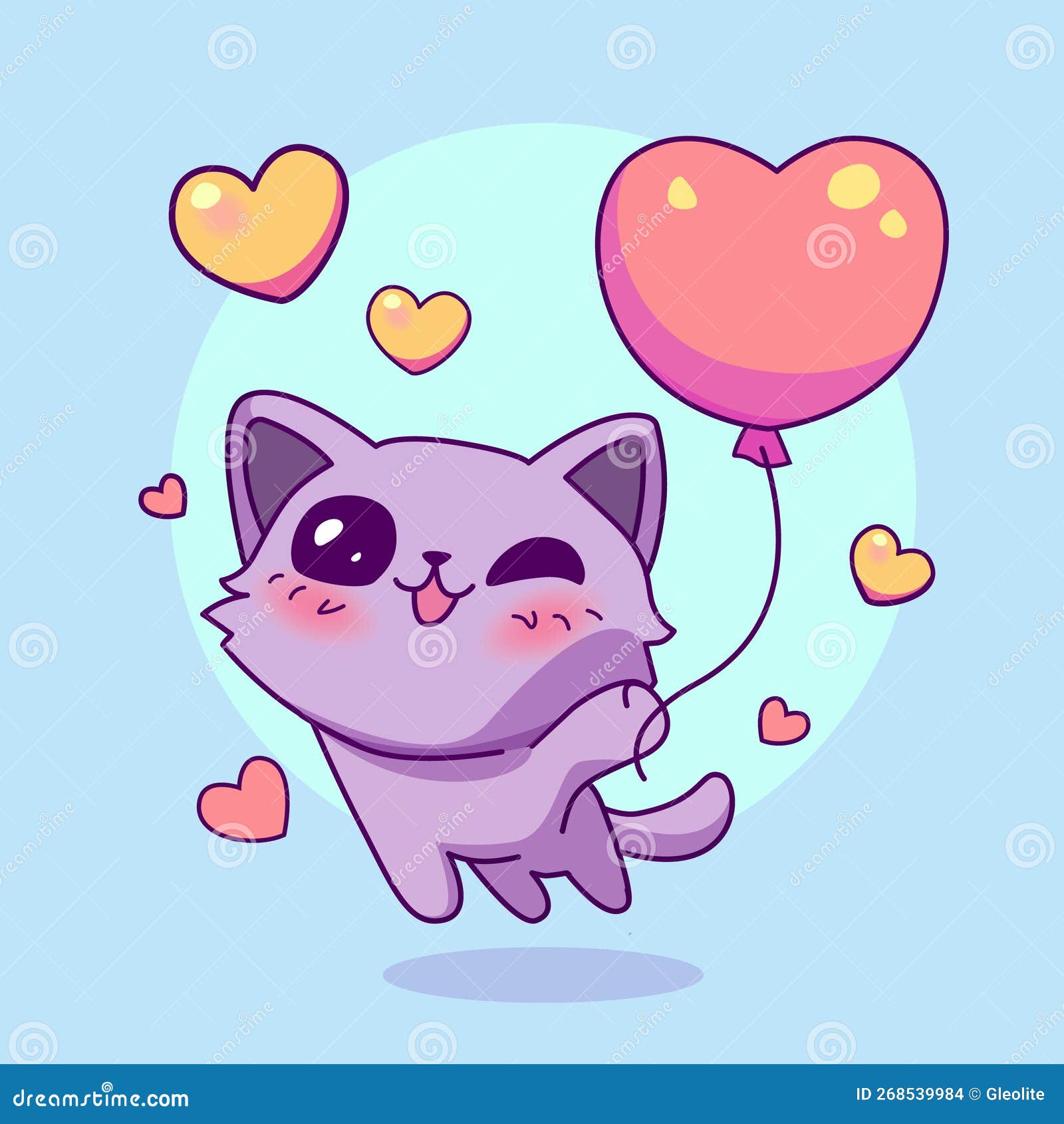 Cute Cat illustration Cat kawaii chibi vector drawing style Cat