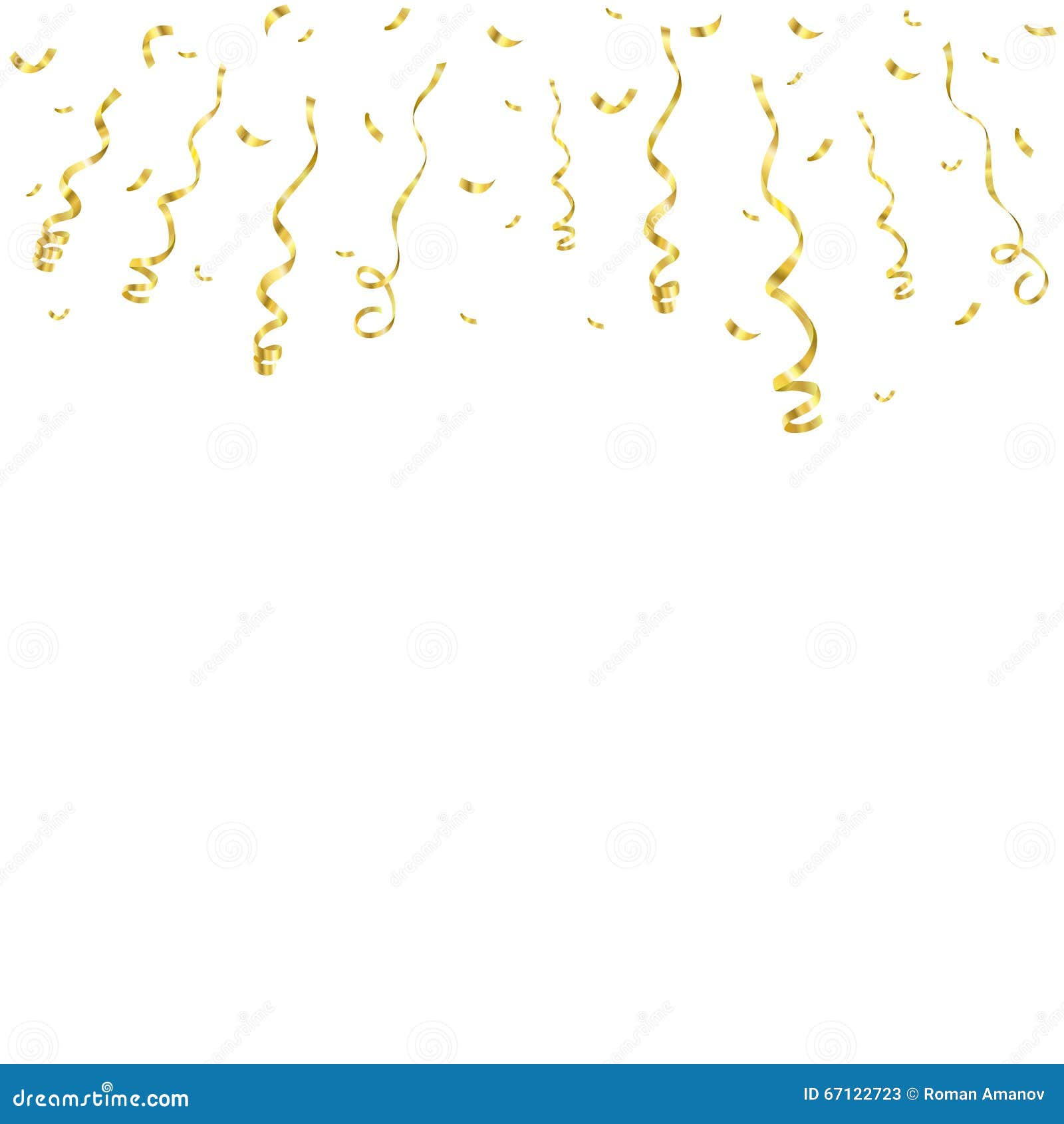 Celebration Background Template with Confetti and Golden Ribbons. Vector  Illustration Stock Illustration - Illustration of greeting, decoration:  67122723