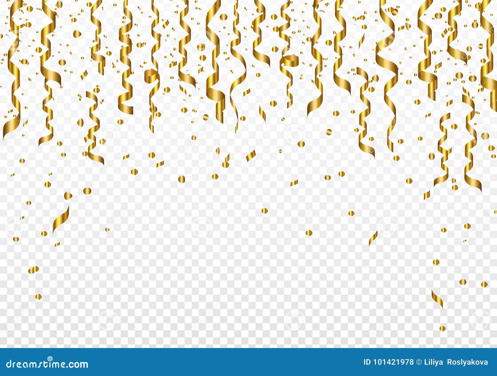 Celebration Background Template with Confetti and Ribbons on Transparent  Background. Vector Illustration. Stock Vector - Illustration of happy,  ornament: 101421978