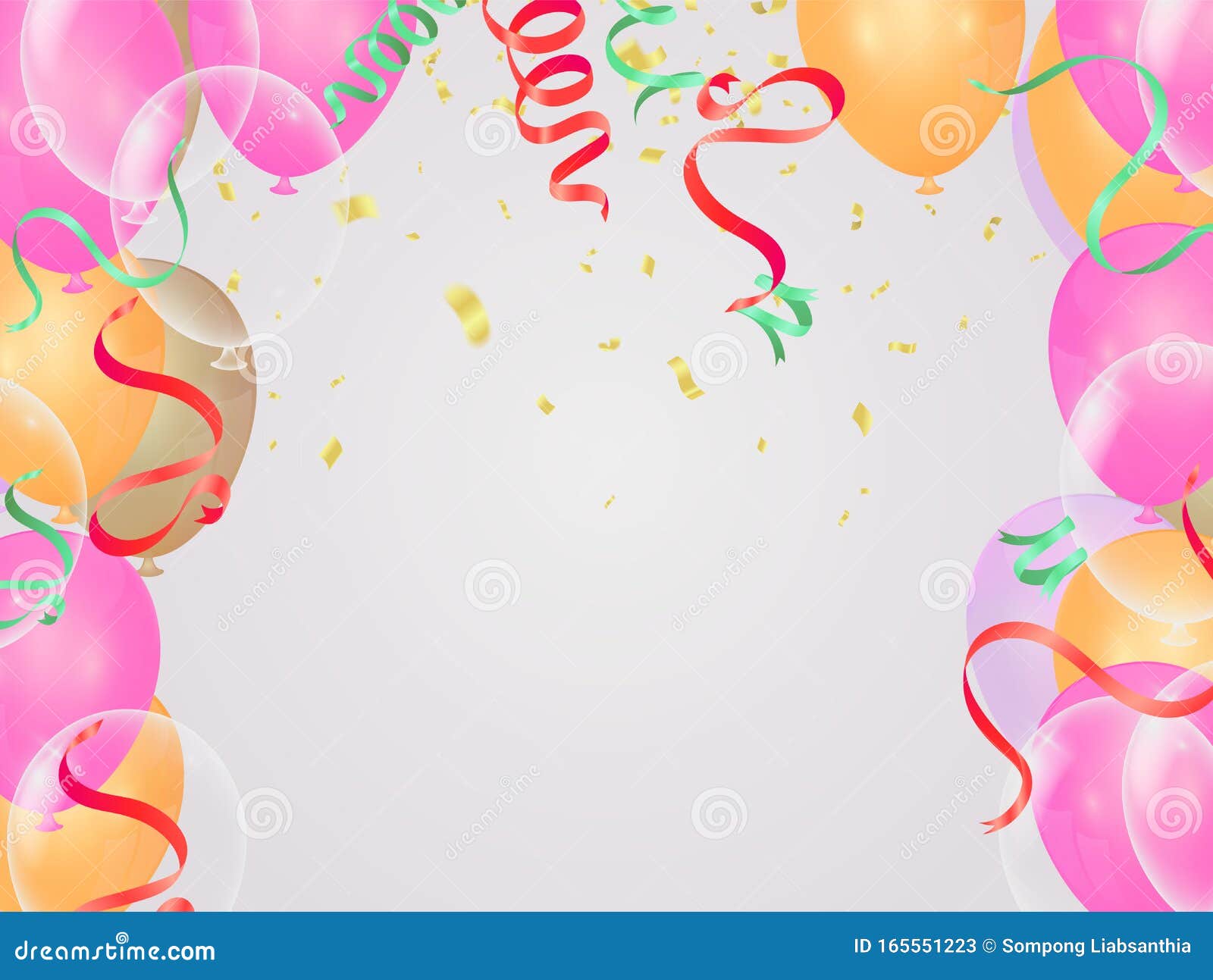 Celebration & Happy Birthday Banner and Balloons Pink Gold and Translucent  Balls Isolated on Background Stock Vector - Illustration of background,  banner: 165551223