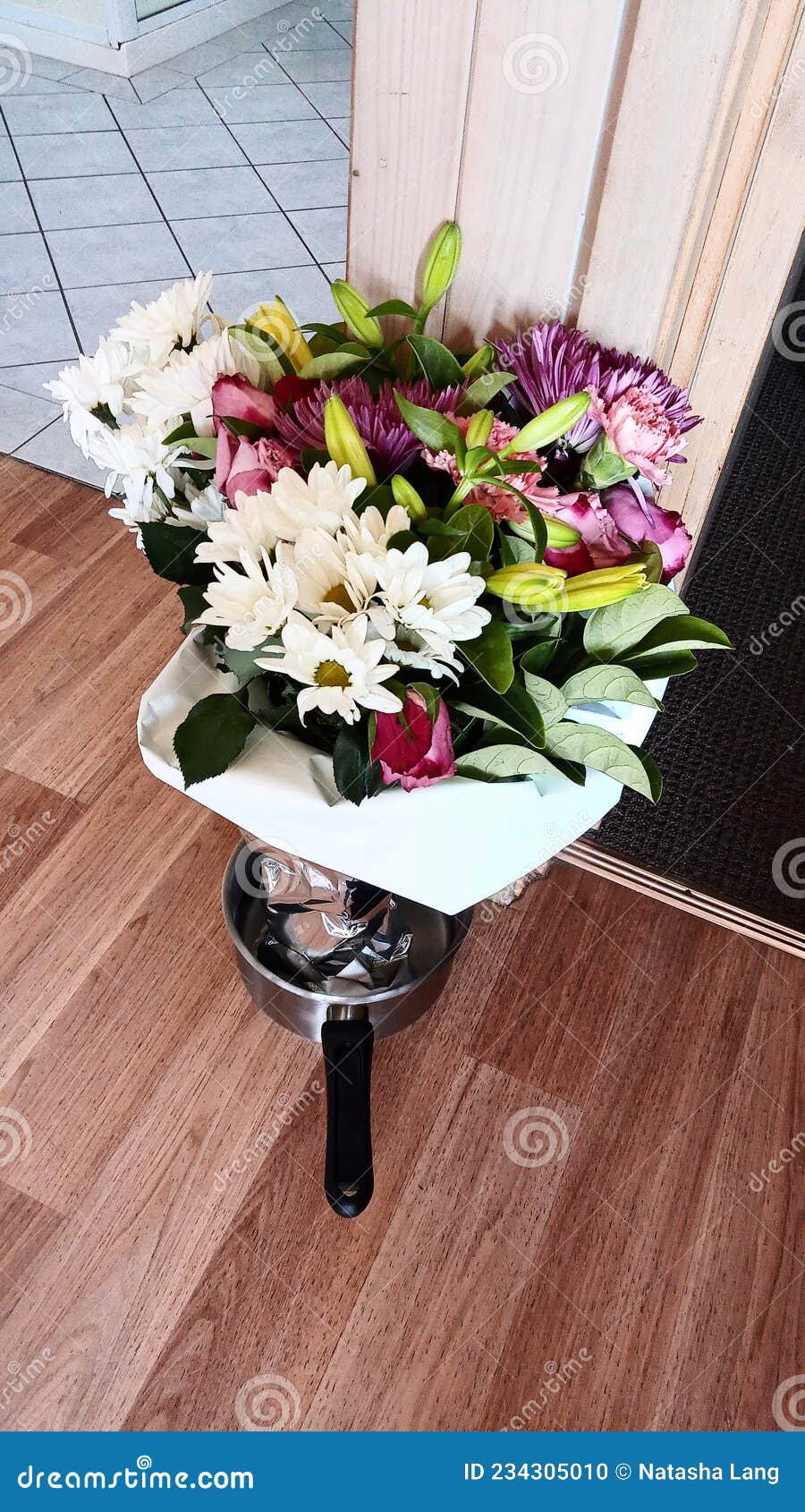 Celebrations Beautiful Bunch of Birthday Flowers Stock Photo Image