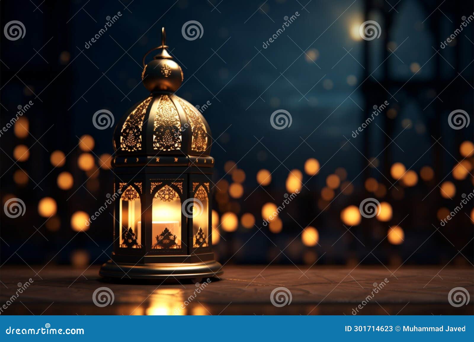 celebratory background art featuring an elegant arabic lantern for ramadan