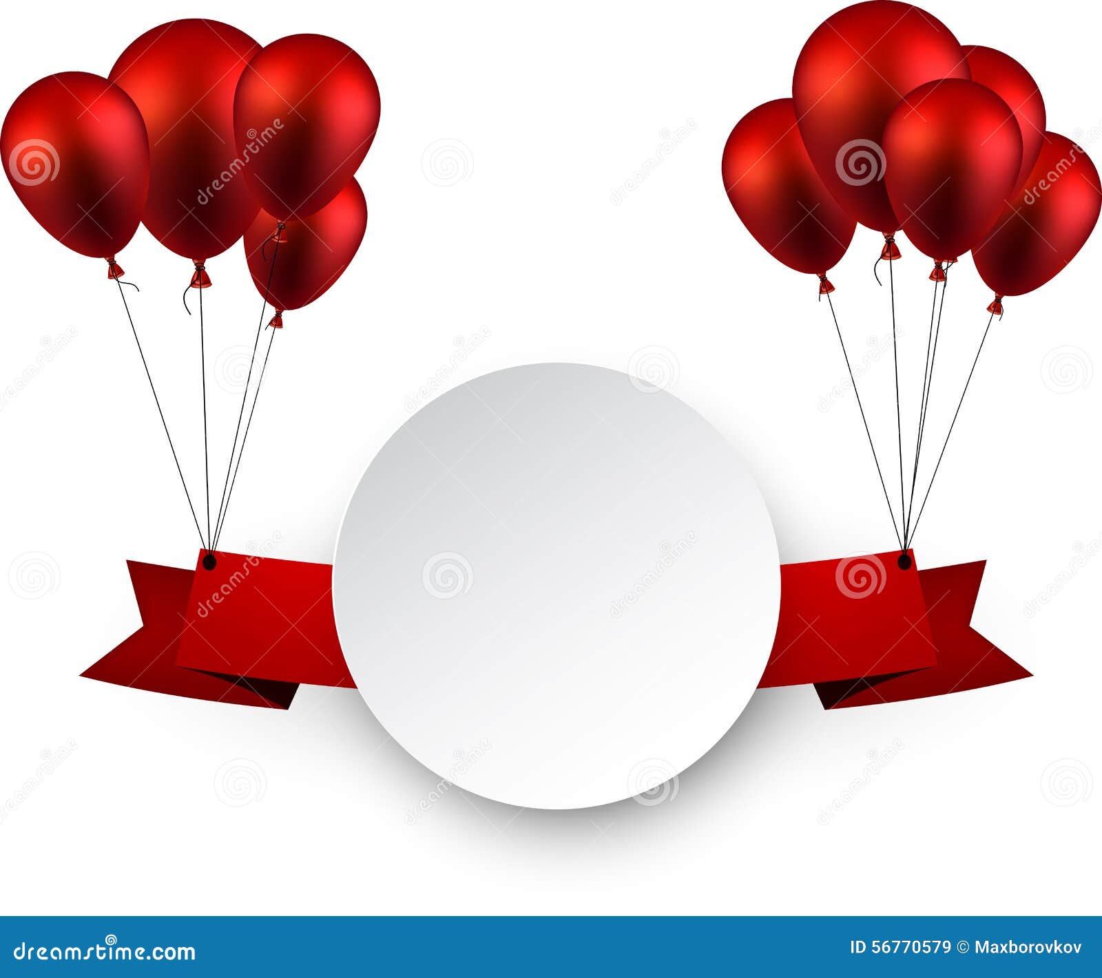 Celebre El Fondo Rojo De La Cinta Con Los Globos Ilustración del Vector -  Ilustración de hospitalidad, vuelo: 56770579