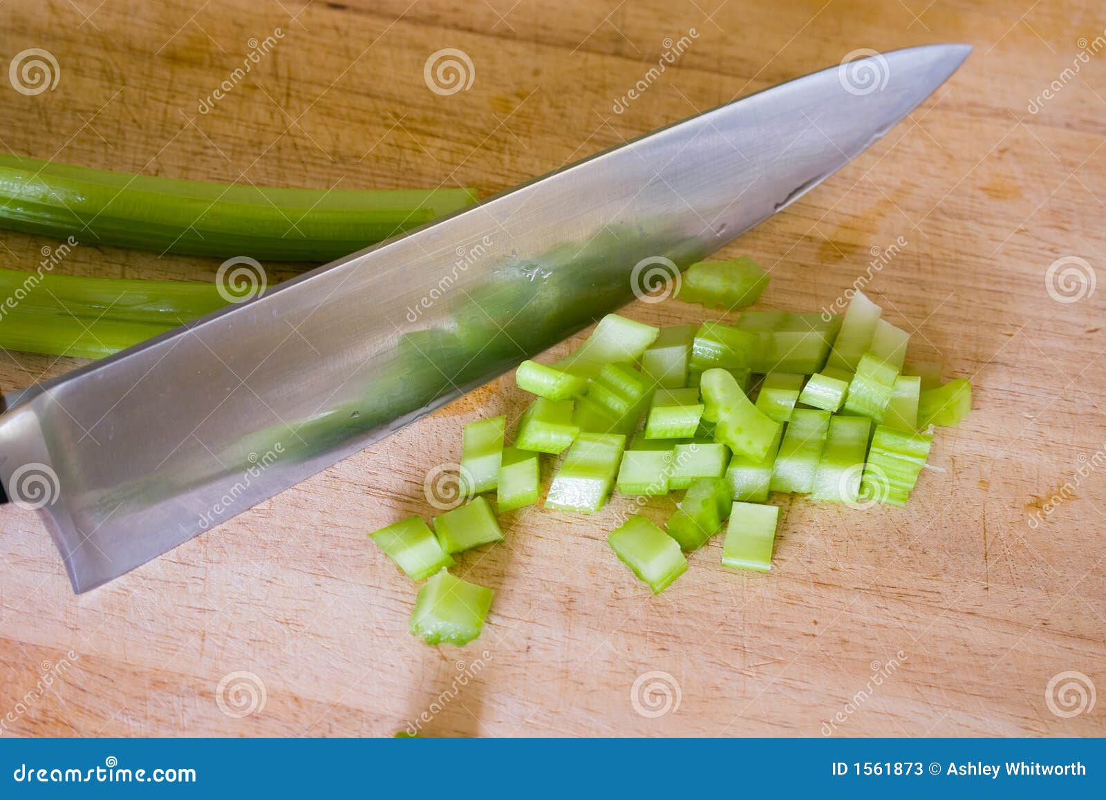 celery being chopped