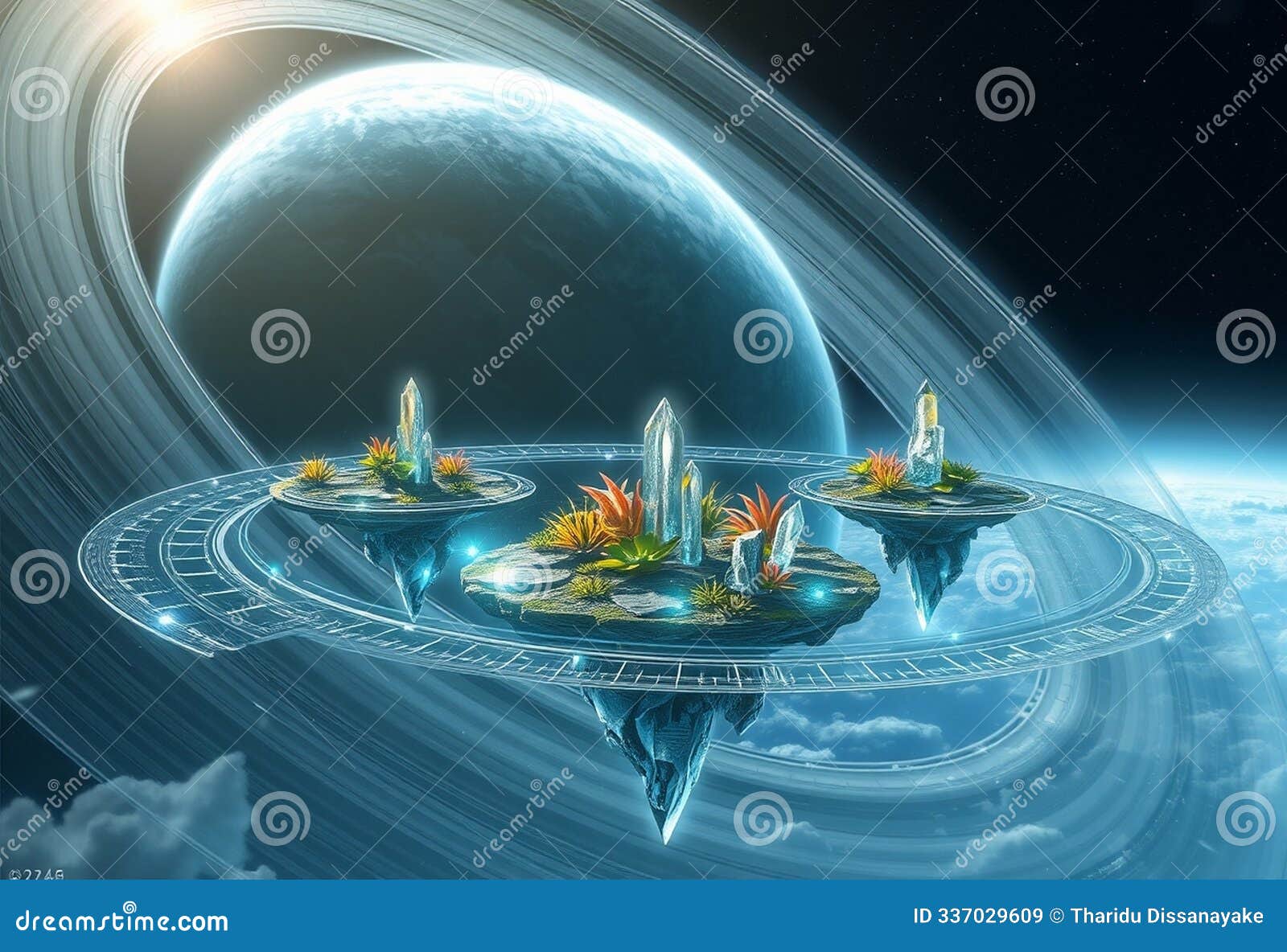 celestial ocean of floating islands