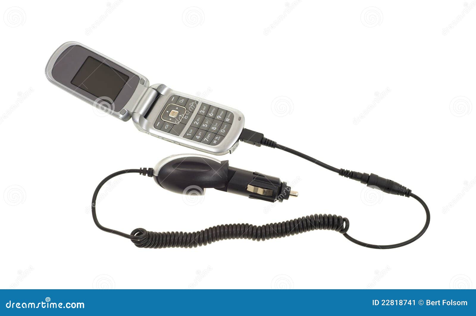 Cell Phone with Car Charger Stock Image Image of charger, background