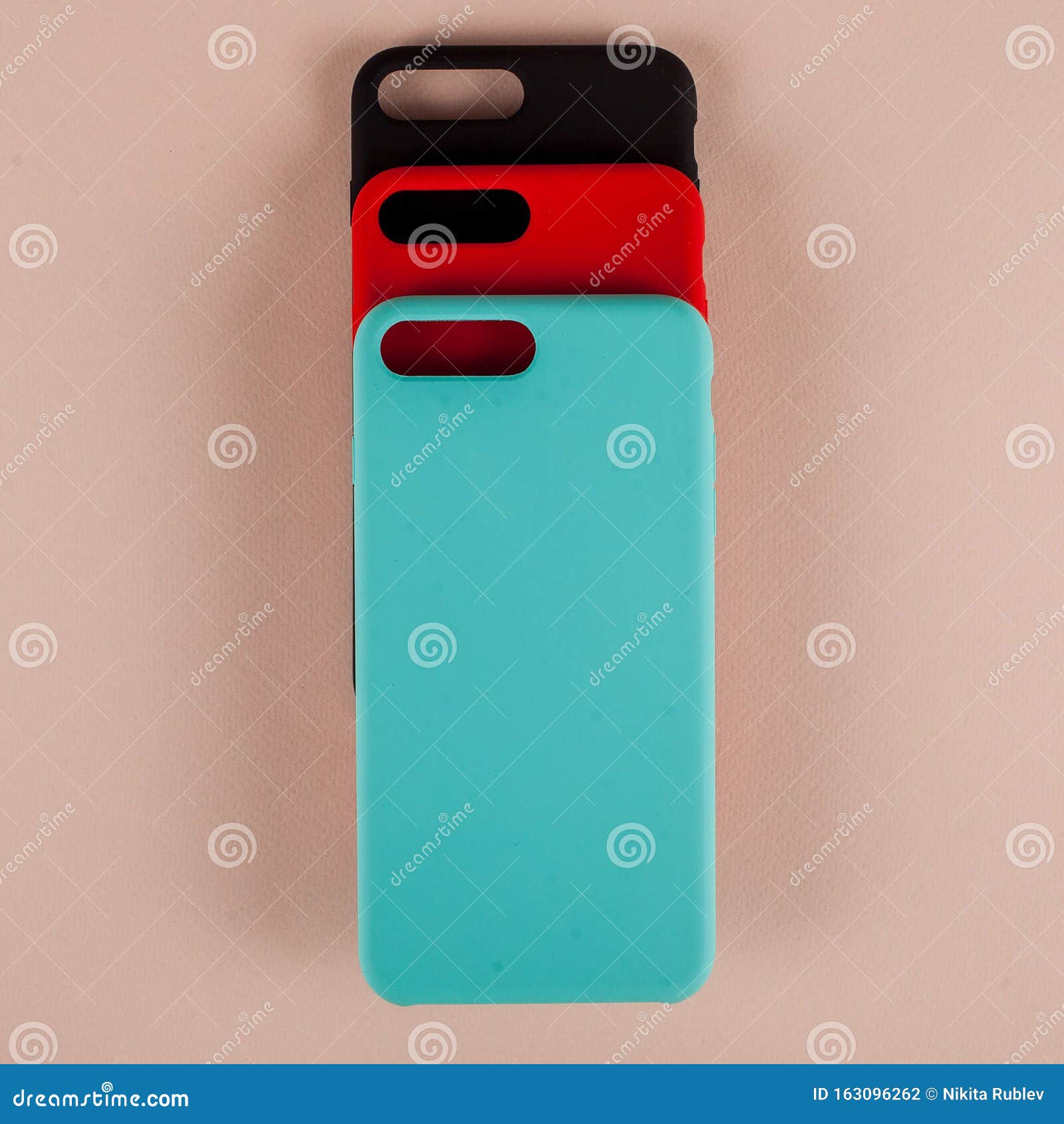 Cell Phone Case Various Colors on Beige Paper Background Stock Photo -  Image of smart, accessories: 163096262