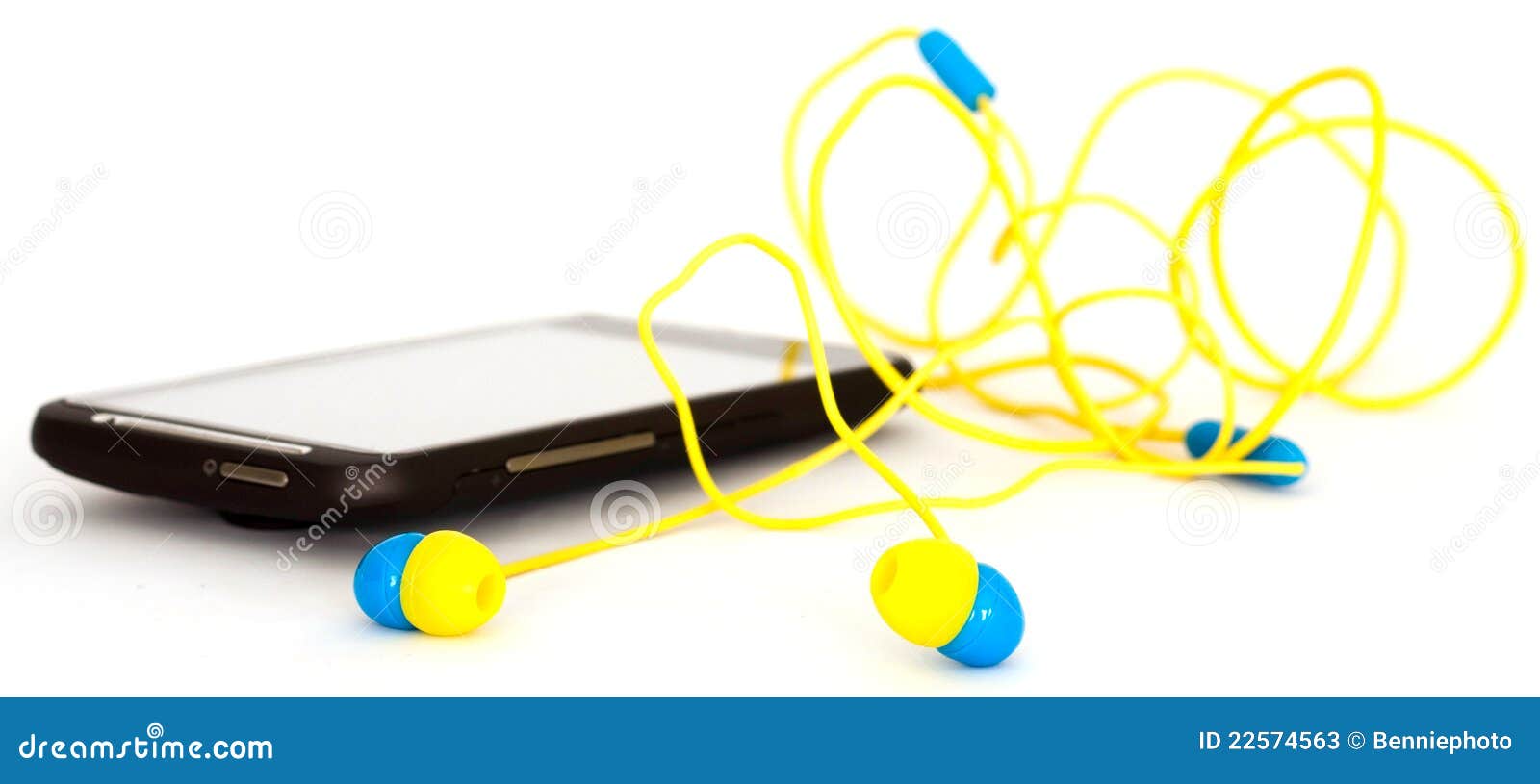 Cell phone headset stock image. Image of portable, player 22574563