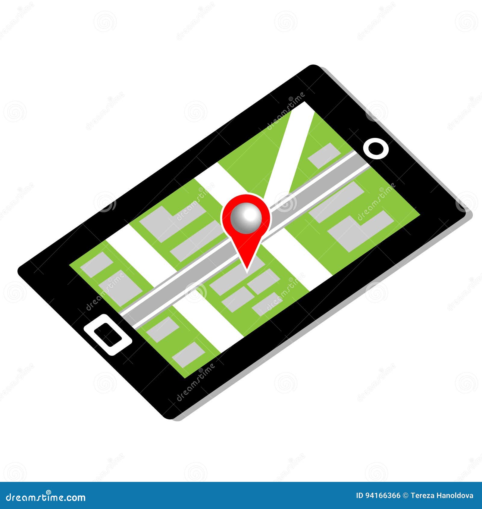 Cell phone with map pin. stock vector. Illustration of navigation