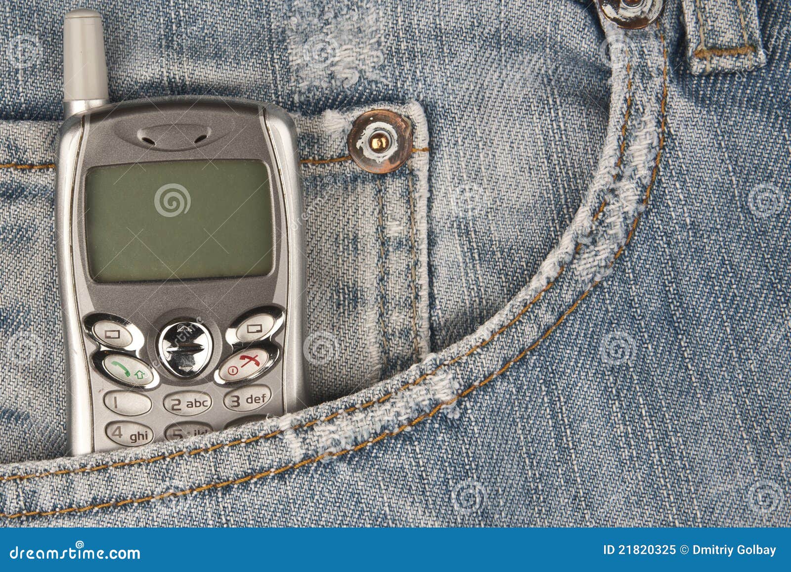 Cell phone in pocket stock image. Image of electronic 21820325