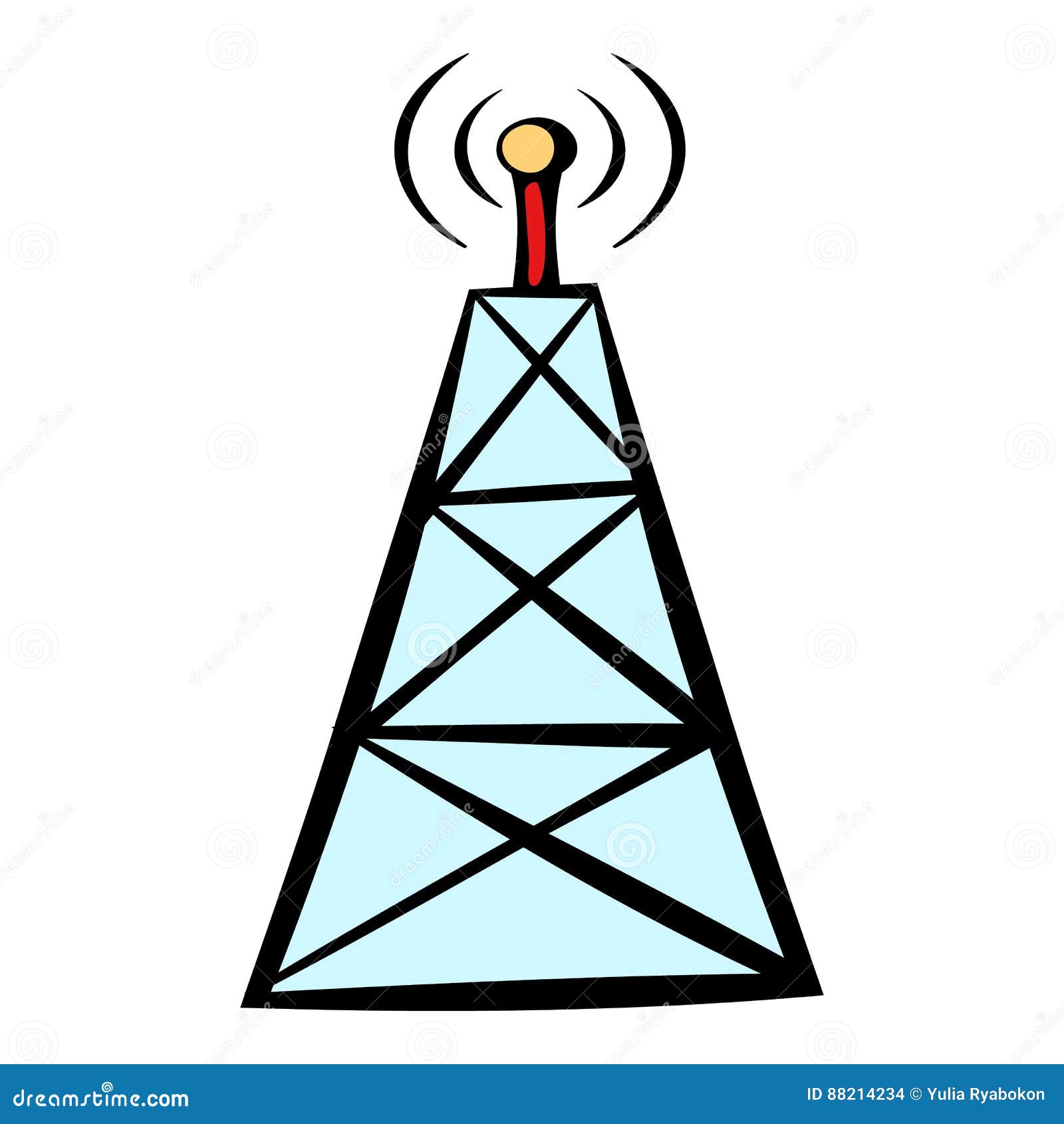 Gsm radiation tower icon outline style Royalty Free Vector